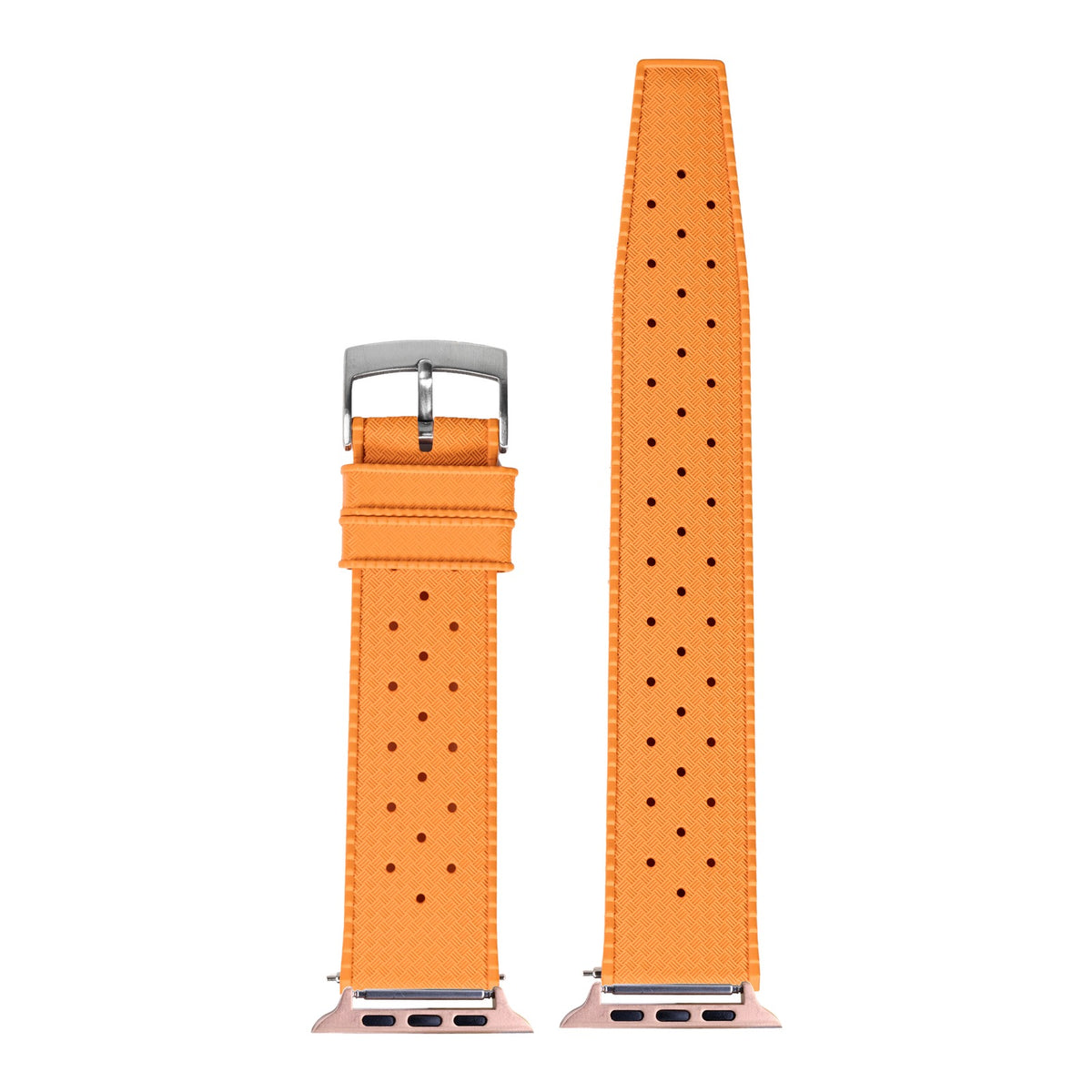 [Apple Watch] King Tropic FKM Rubber - Orange with Rose Gold Apple Watch connecters