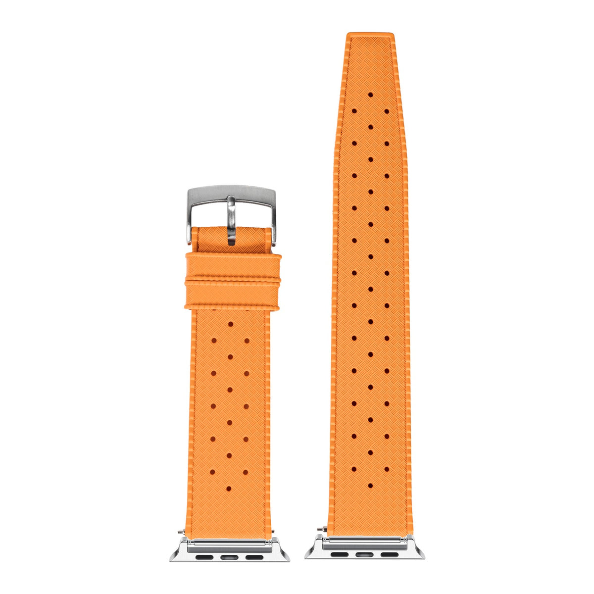 [Apple Watch] King Tropic FKM Rubber - Orange with Silver Apple Watch connecters