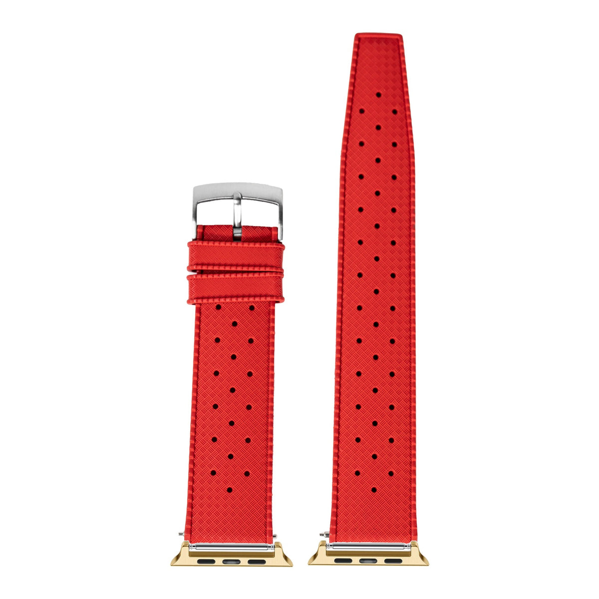 [Apple Watch] King Tropic FKM Rubber - Red with Gold Apple Watch connecters