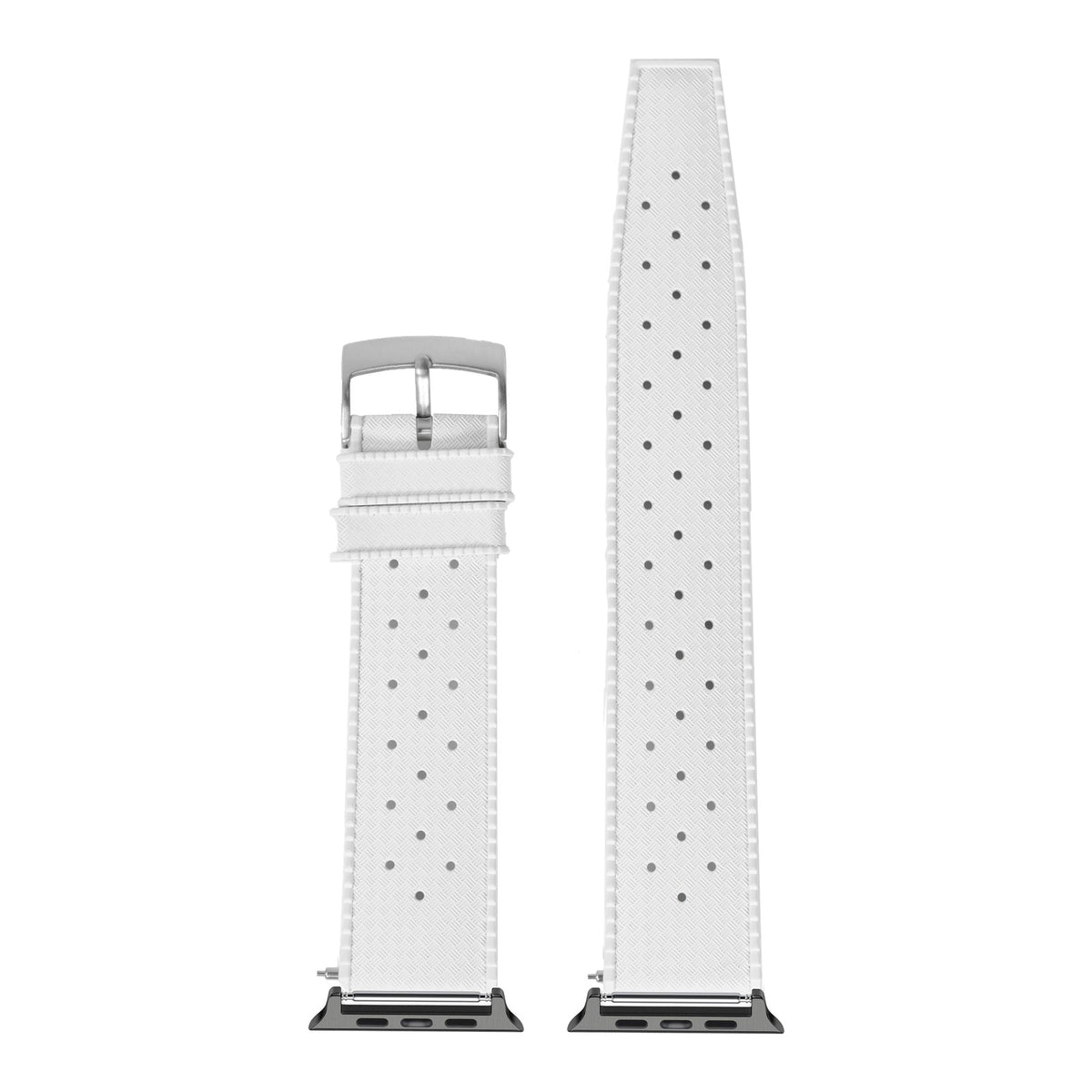 [Apple Watch] King Tropic FKM Rubber - White with Black Apple Watch connecters