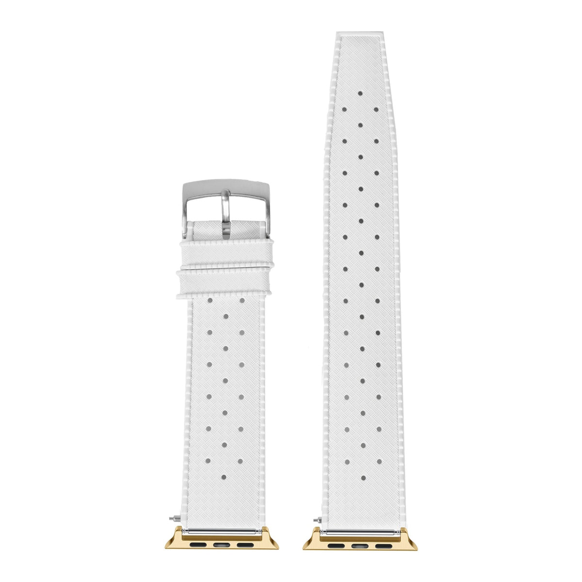 [Apple Watch] King Tropic FKM Rubber - White with Gold Apple Watch connecters