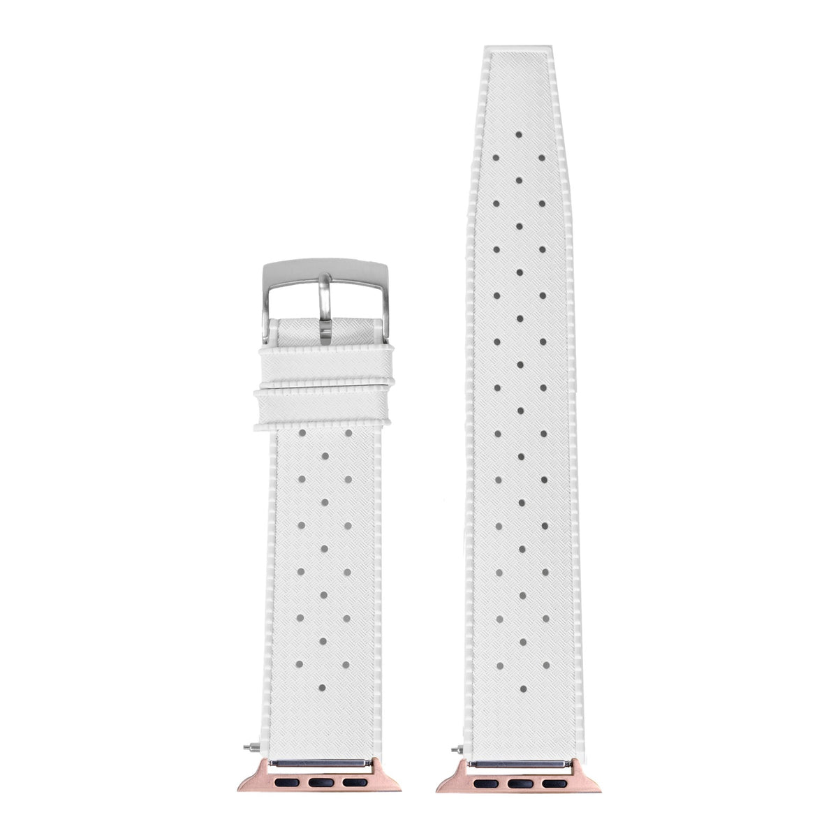 [Apple Watch] King Tropic FKM Rubber - White with Rose Gold Apple Watch connecters