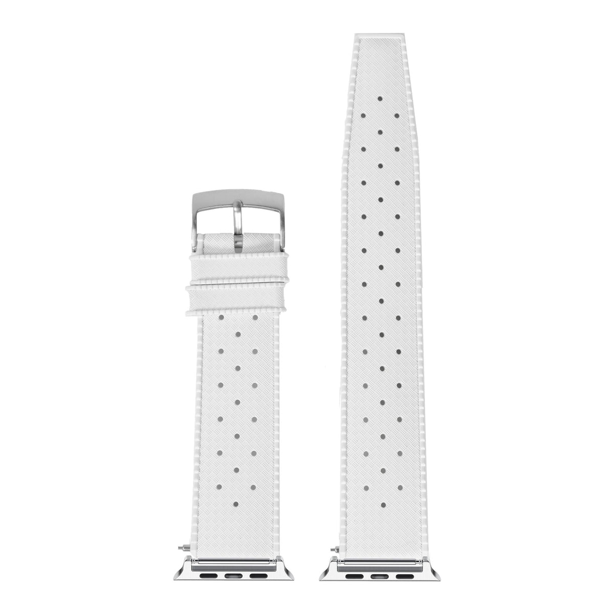 [Apple Watch] King Tropic FKM Rubber - White with Silver Apple Watch connecters