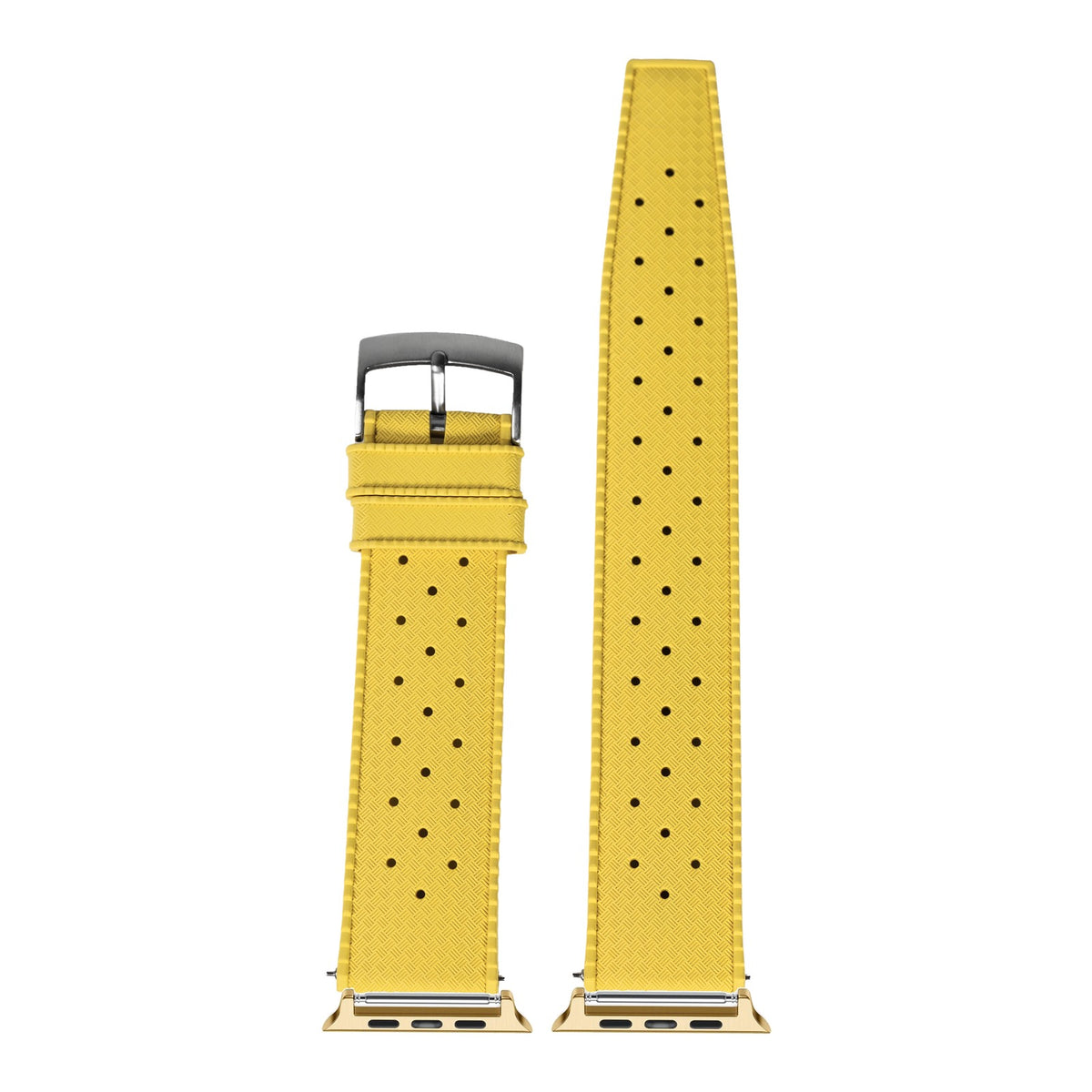 [Apple Watch] King Tropic FKM Rubber - Yellow with Gold Apple Watch connecters