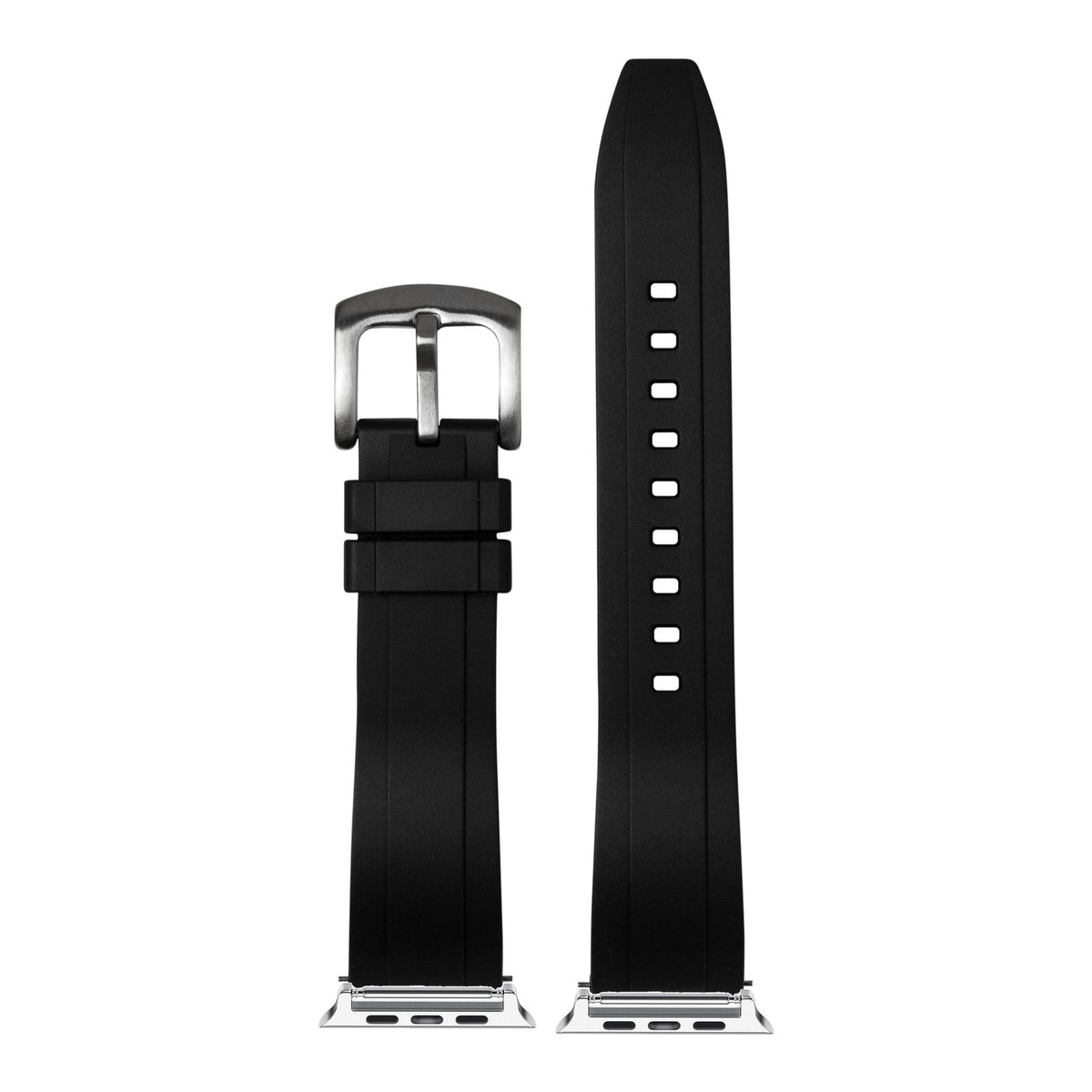 [Apple Watch] Kingston FKM Rubber - Black with Silver Apple Watch connecters