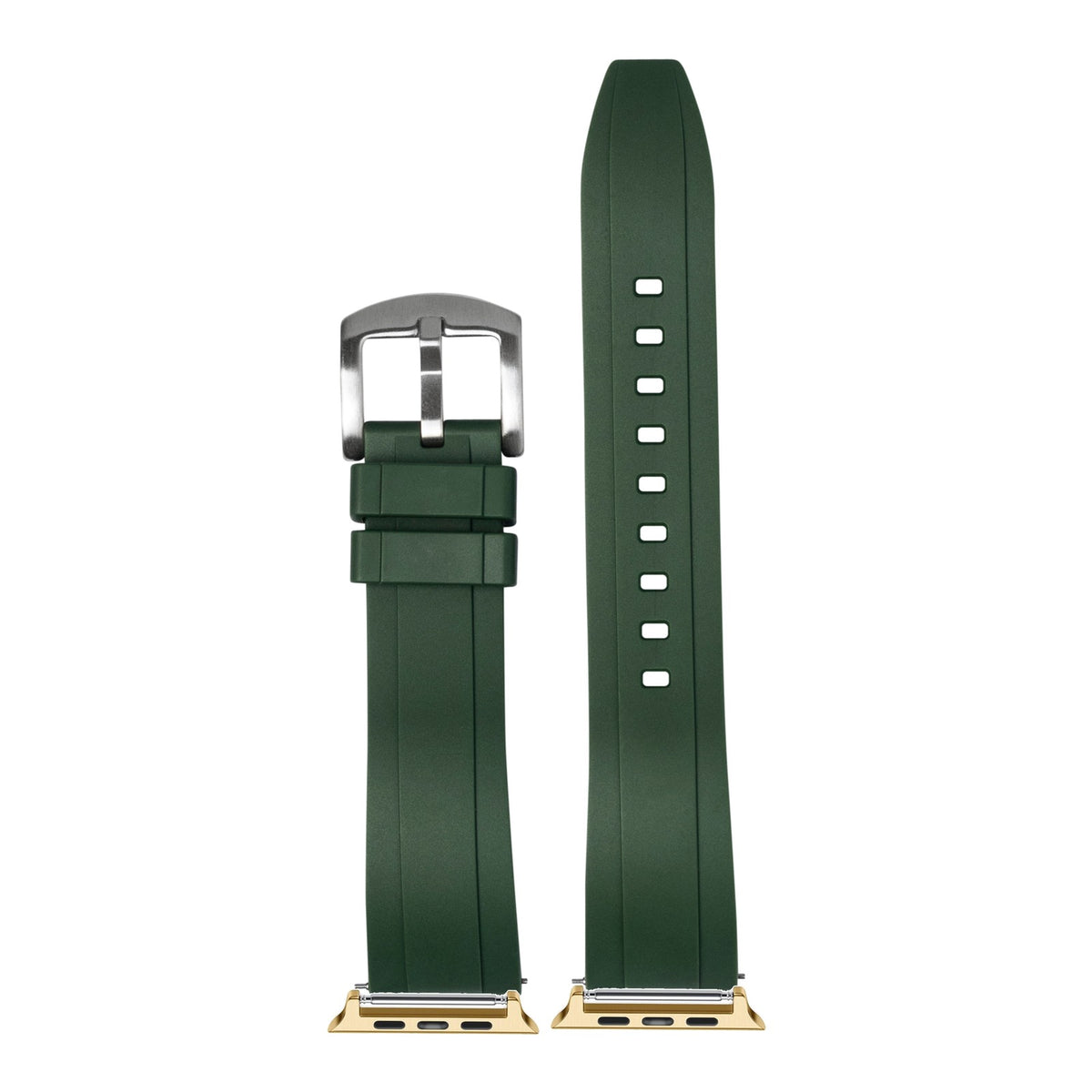 [Apple Watch] Kingston FKM Rubber - Forest Green with Gold Apple Watch connecters