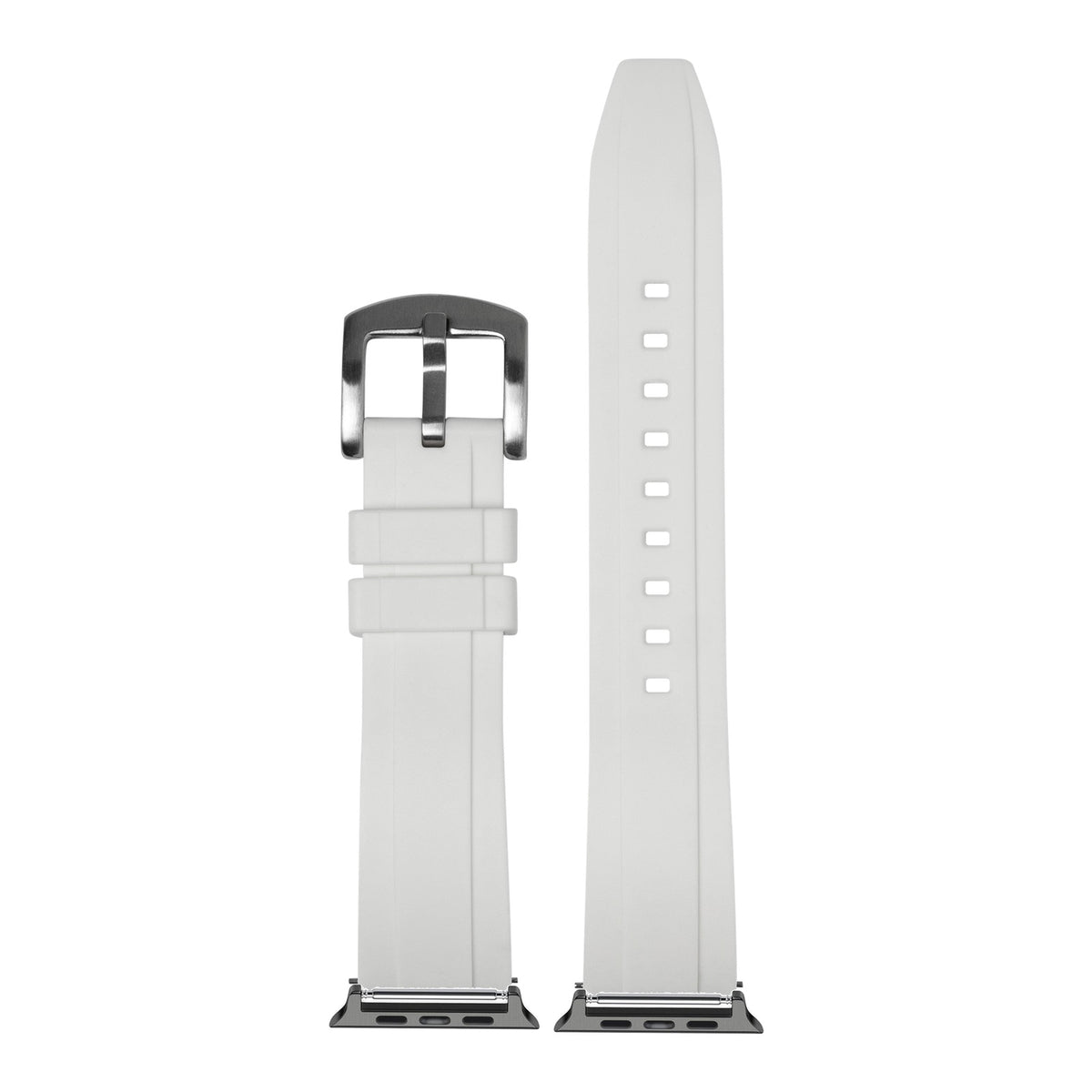 [Apple Watch] Kingston FKM Rubber - Ice White with Black Apple Watch connecters