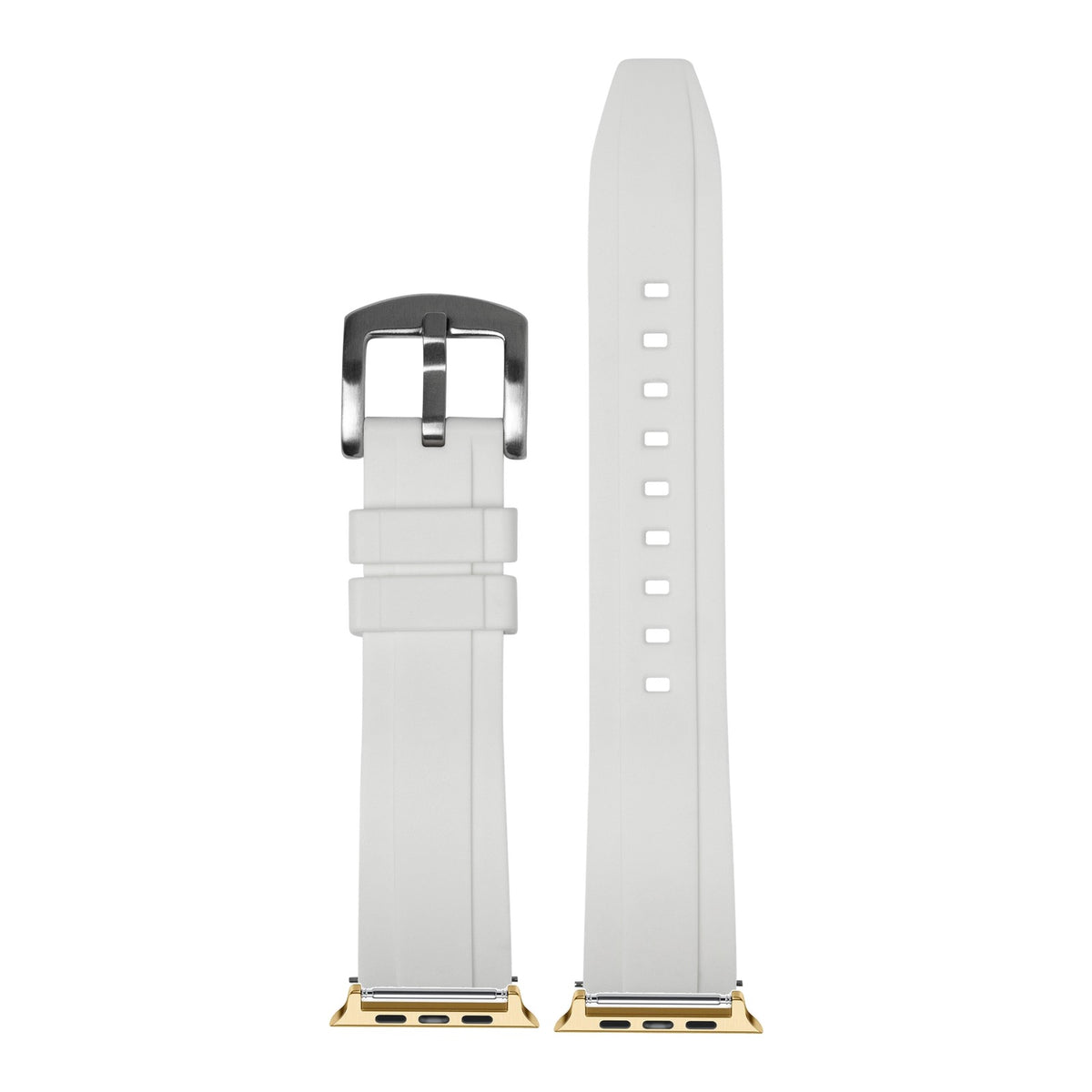 [Apple Watch] Kingston FKM Rubber - Ice White with Gold Apple Watch connecters