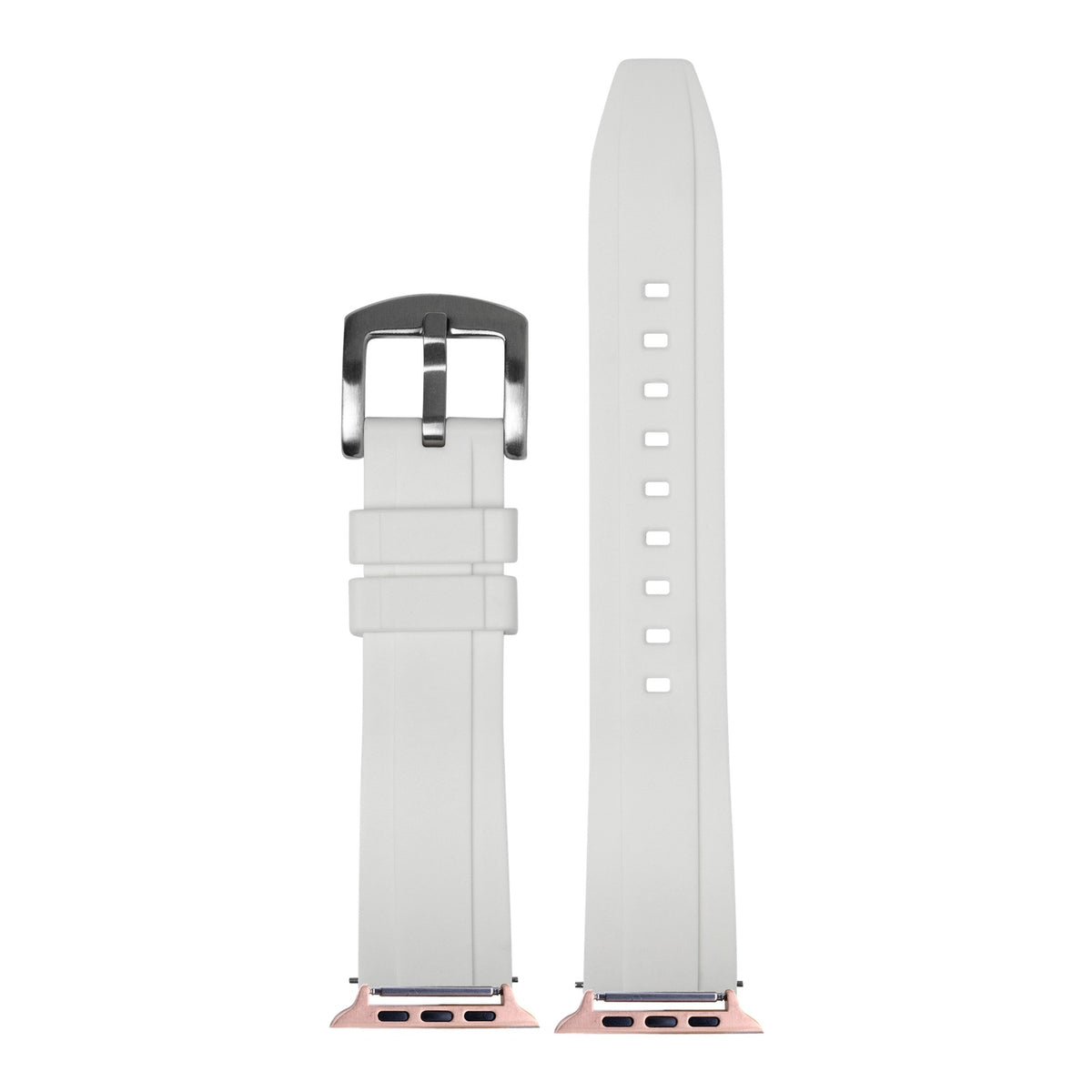 [Apple Watch] Kingston FKM Rubber - Ice White with Rose Gold Apple Watch connecters