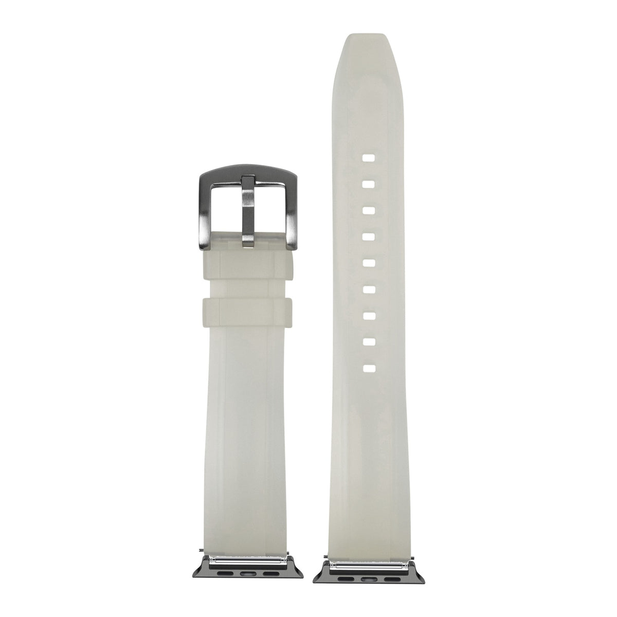 [Apple Watch] Kingston FKM Rubber - Jellyfish White with Black Apple Watch connecters