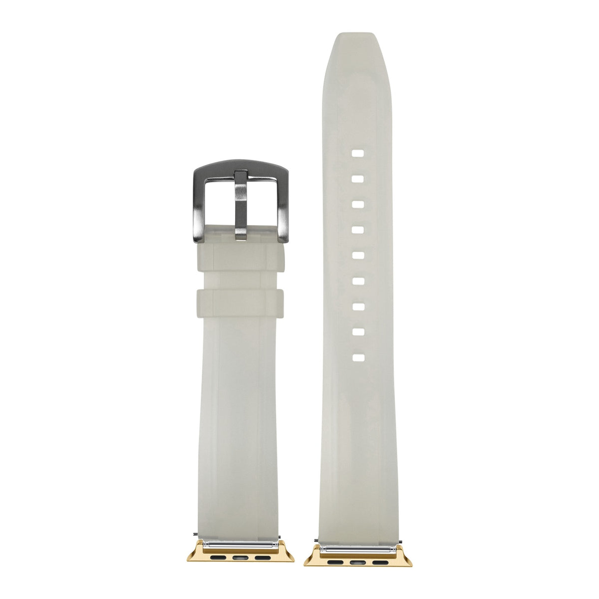 [Apple Watch] Kingston FKM Rubber - Jellyfish White with Gold Apple Watch connecters
