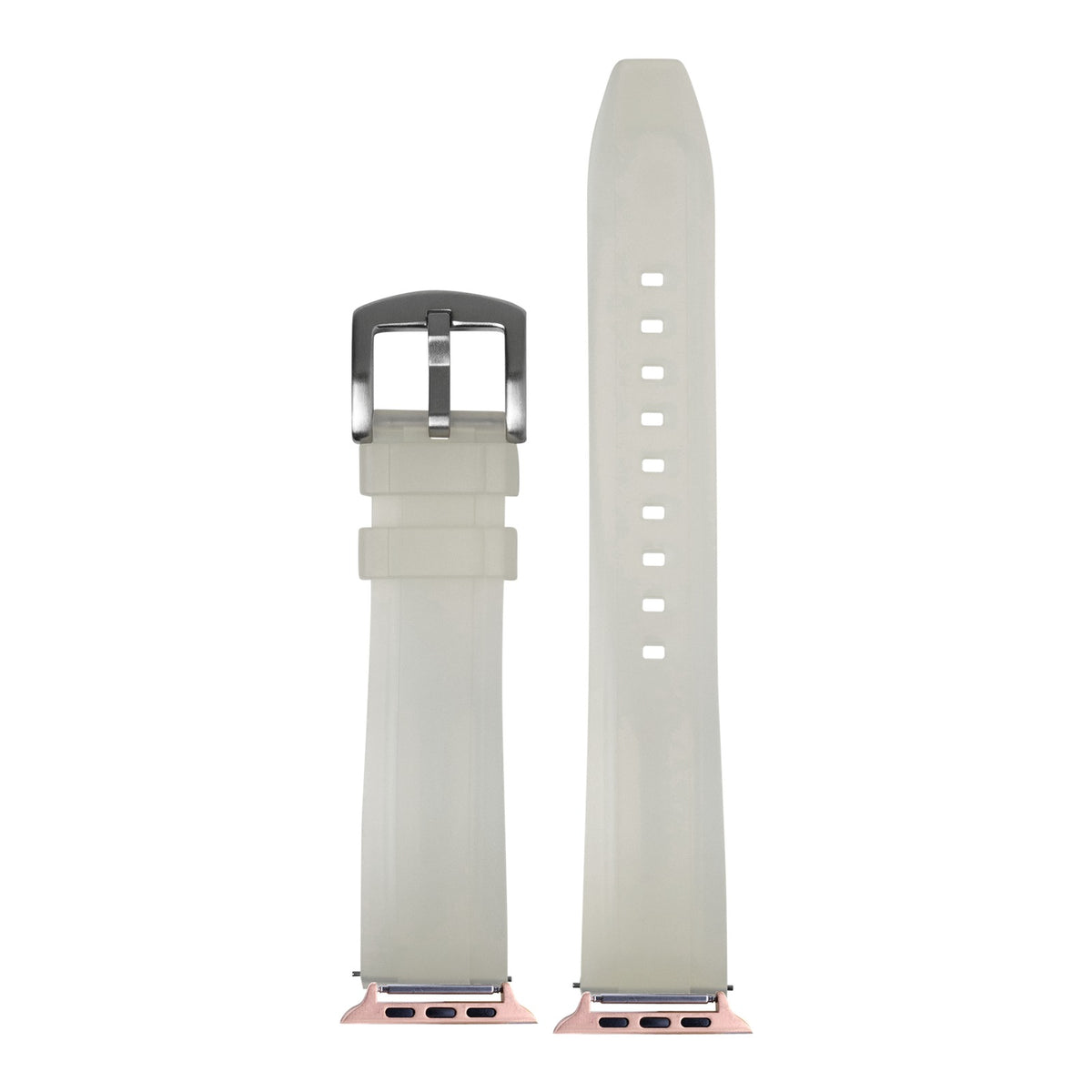 [Apple Watch] Kingston FKM Rubber - Jellyfish White with Rose Gold Apple Watch connecters