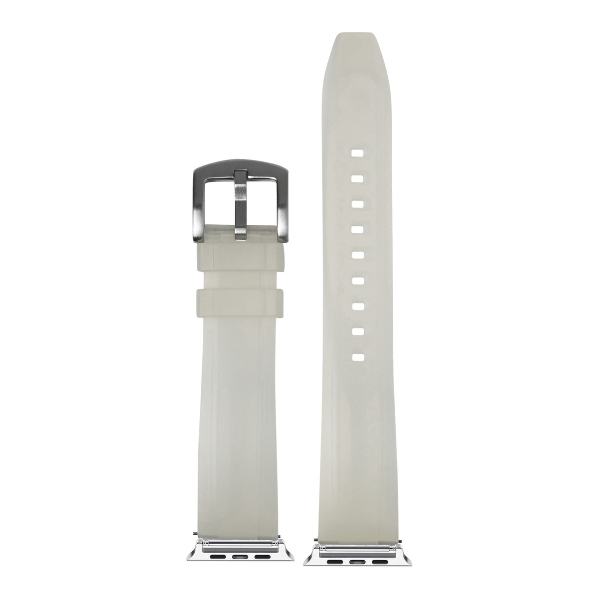 [Apple Watch] Kingston FKM Rubber - Jellyfish White with Silver Apple Watch connecters