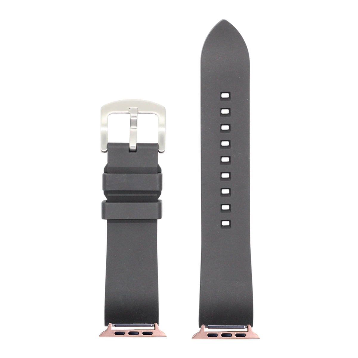 [Apple Watch] Prairie FKM Rubber - Black with Rose Gold Apple Watch connecters