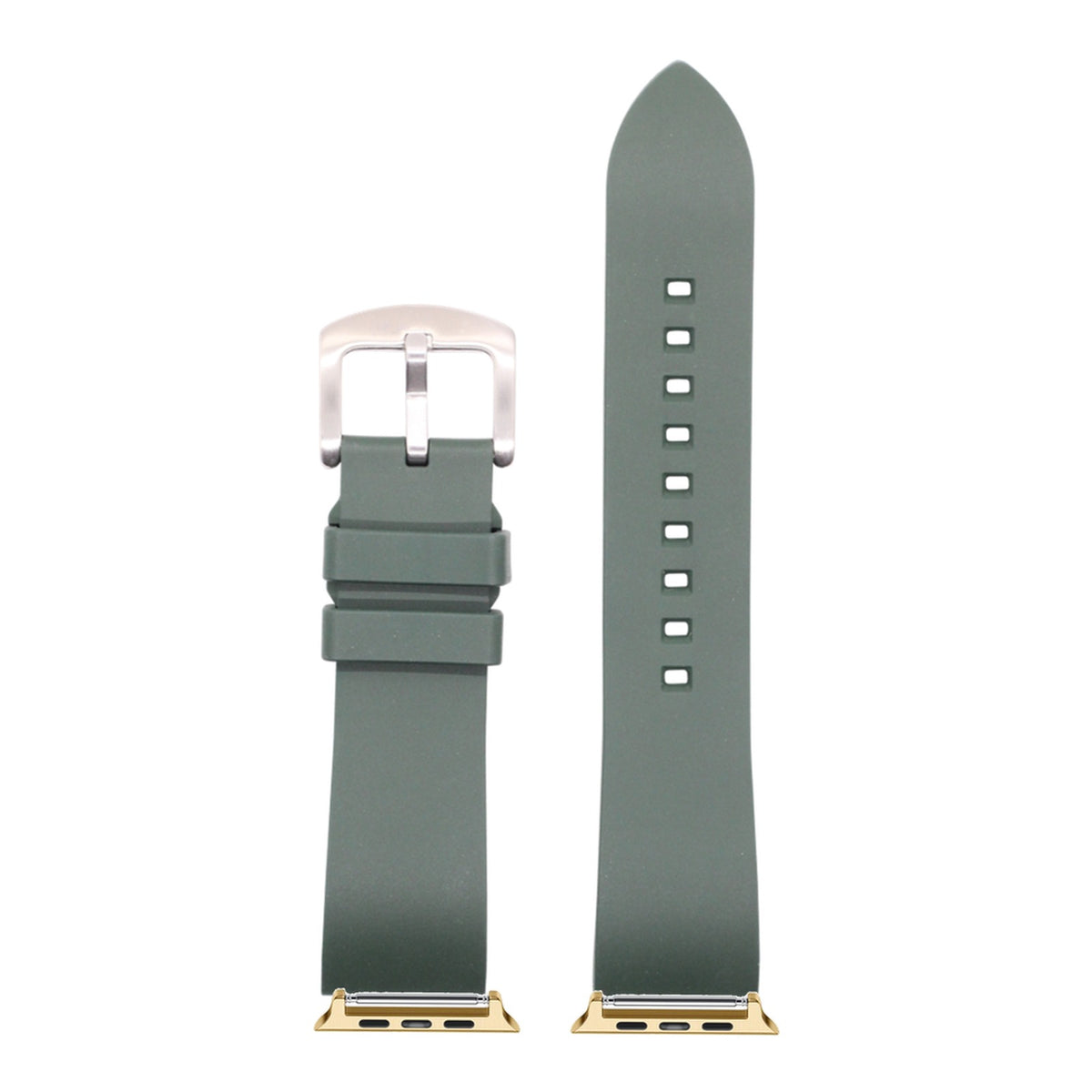 [Apple Watch] Prairie FKM Rubber - Forest Green with Gold Apple Watch connecters