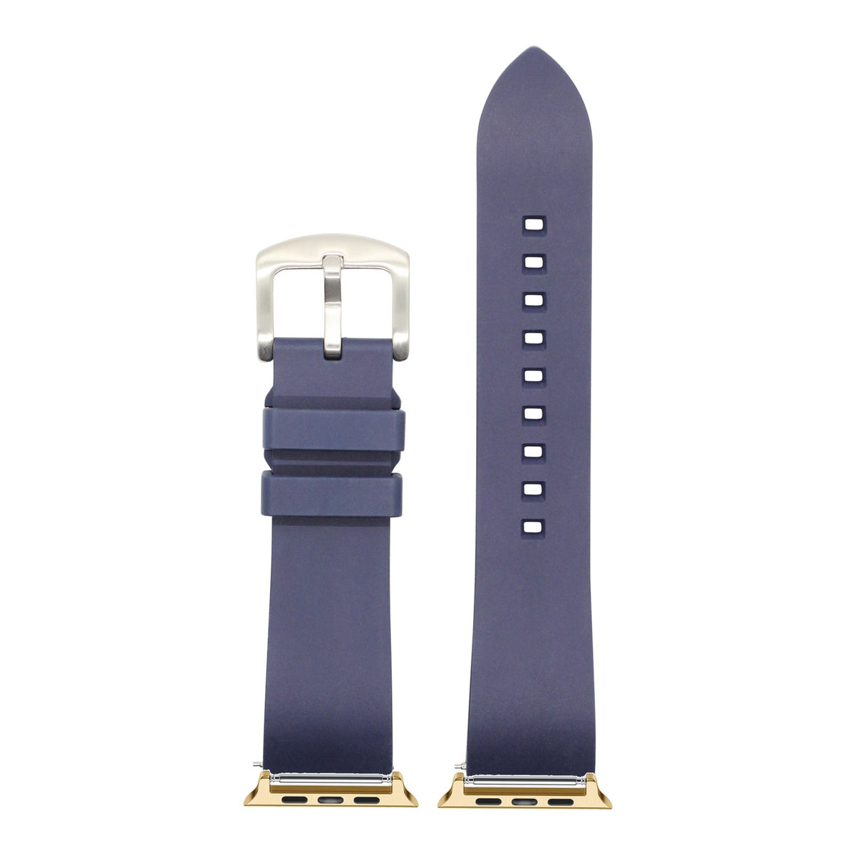 [Apple Watch] Prairie FKM Rubber - Navy Blue with Gold Apple Watch connecters