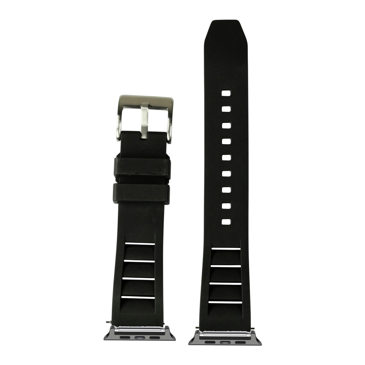 [Apple Watch] Shark Fin FKM Rubber - Black with Black Apple Watch connecters