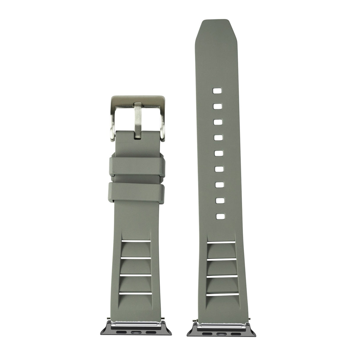 [Apple Watch] Shark Fin FKM Rubber - Grey with Black Apple Watch connecters