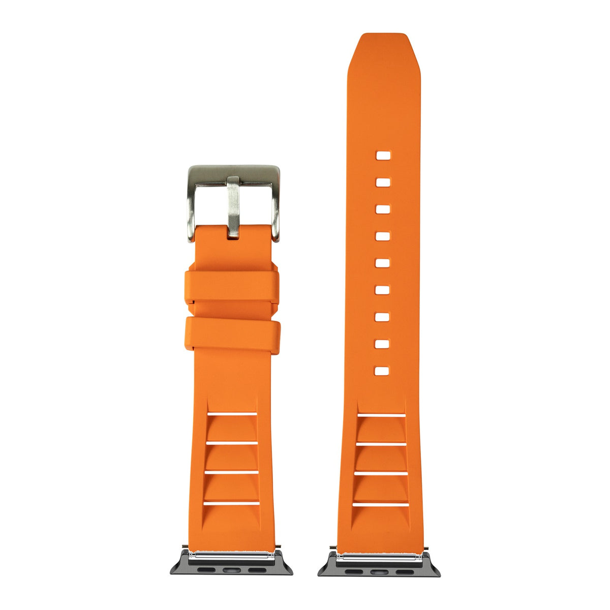 [Apple Watch] Shark Fin FKM Rubber - Orange with Black Apple Watch connecters