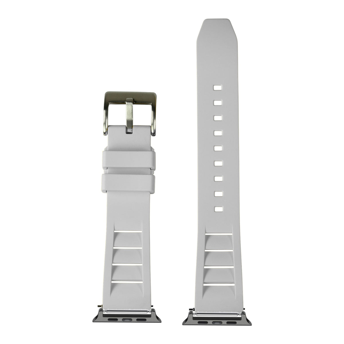 [Apple Watch] Shark Fin FKM Rubber - White with Black Apple Watch connecters