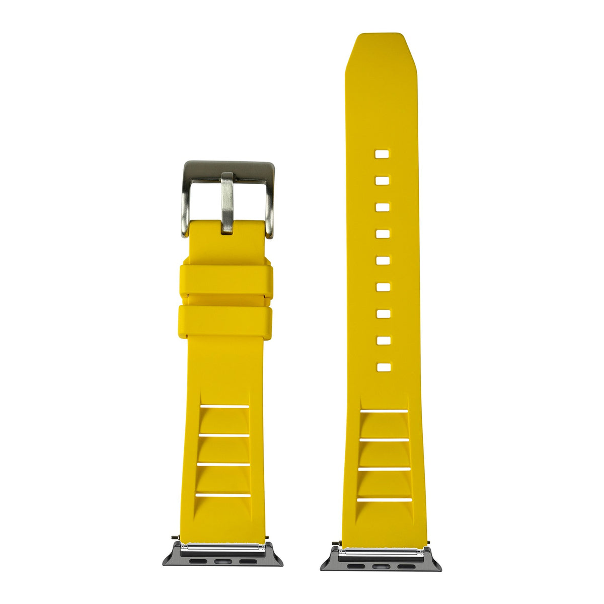 [Apple Watch] Shark Fin FKM Rubber - Yellow with Black Apple Watch connecters