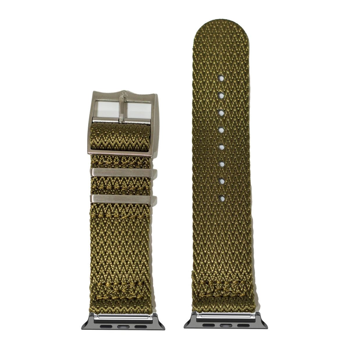 [Apple Watch] Sharktooth Militex - Army Green with Black Apple Watch connecters