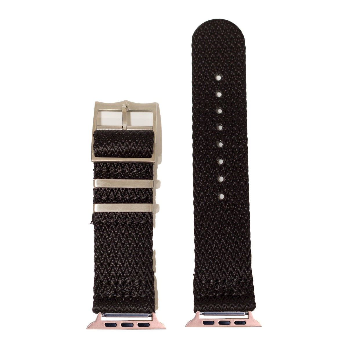 [Apple Watch] Sharktooth Militex - Black with Rose Gold Apple Watch connecters