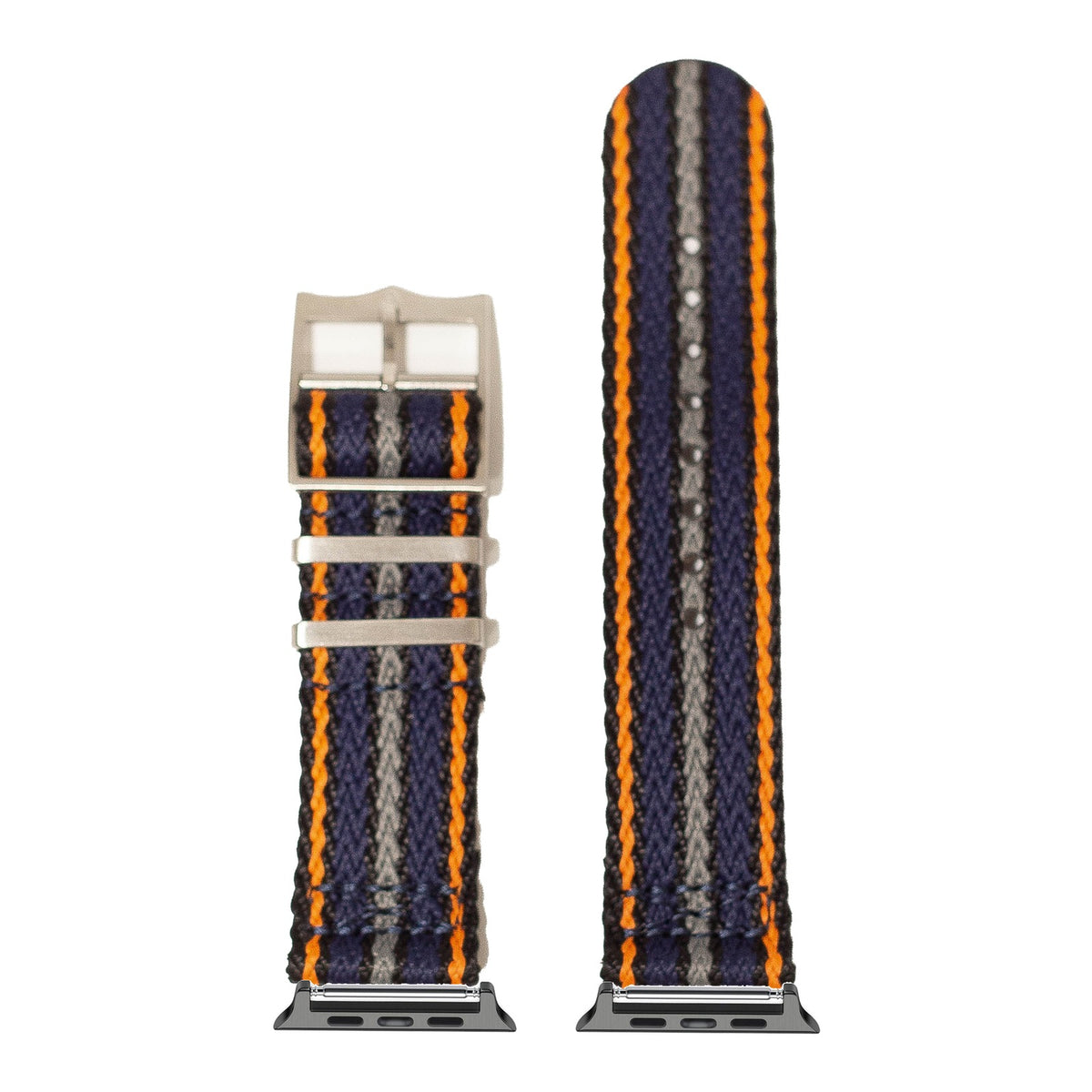 [Apple Watch] Sharktooth Militex - Black / Orange / Blue / Grey with Black Apple Watch connecters