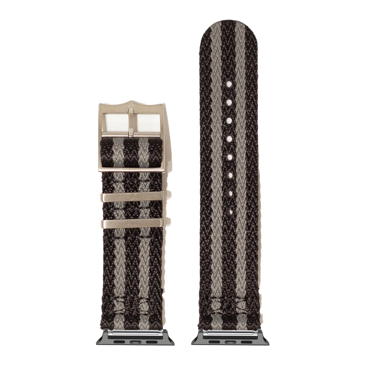 [Apple Watch] Sharktooth Militex - Bond (Black / Grey) with Black Apple Watch connecters