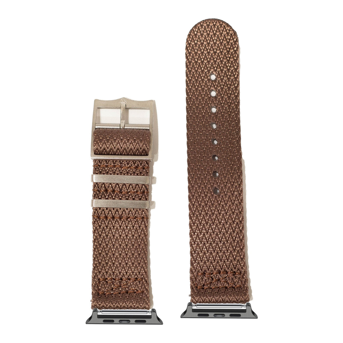 [Apple Watch] Sharktooth Militex - Coffee Brown with Black Apple Watch connecters
