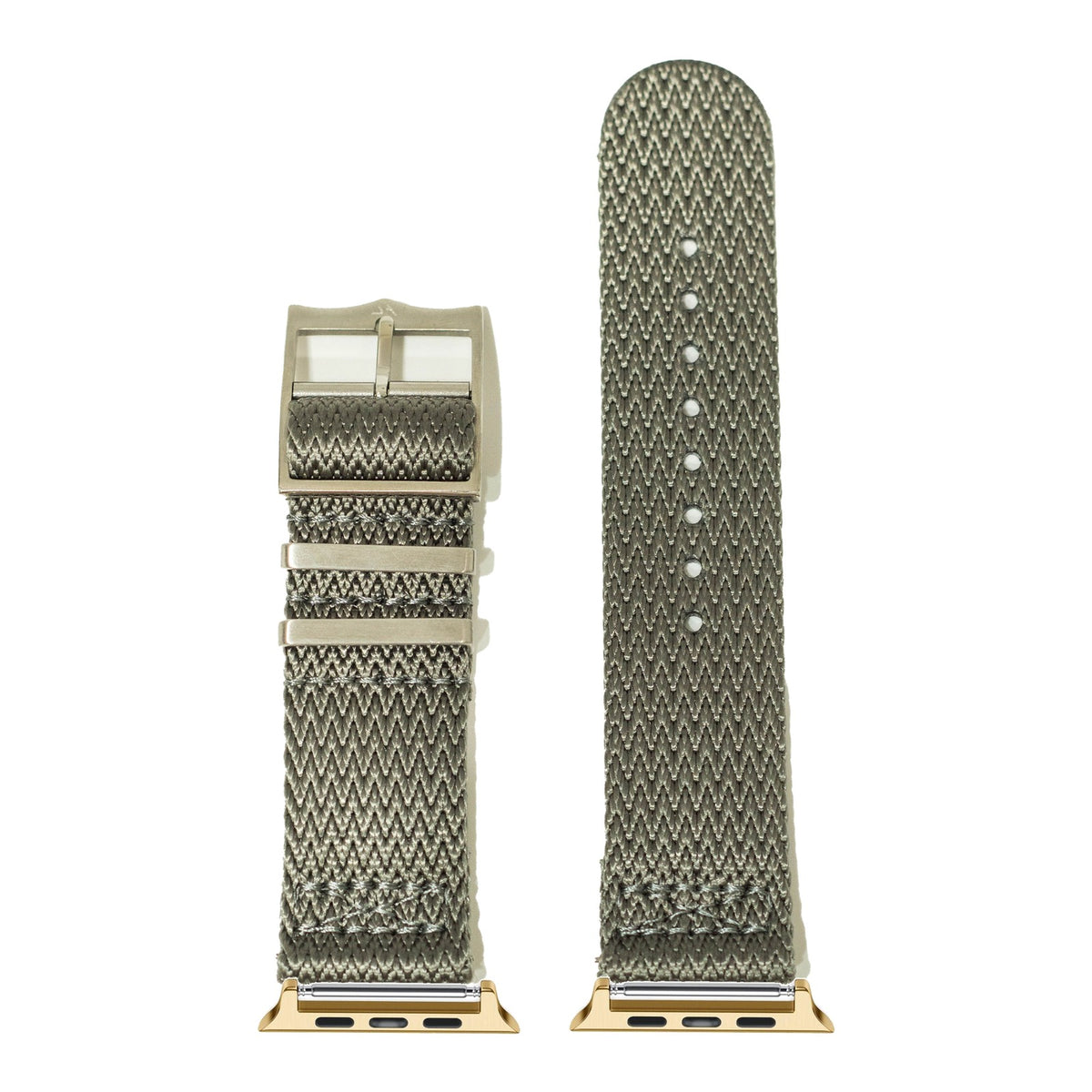 [Apple Watch] Sharktooth Militex - Grey with Gold Apple Watch connecters