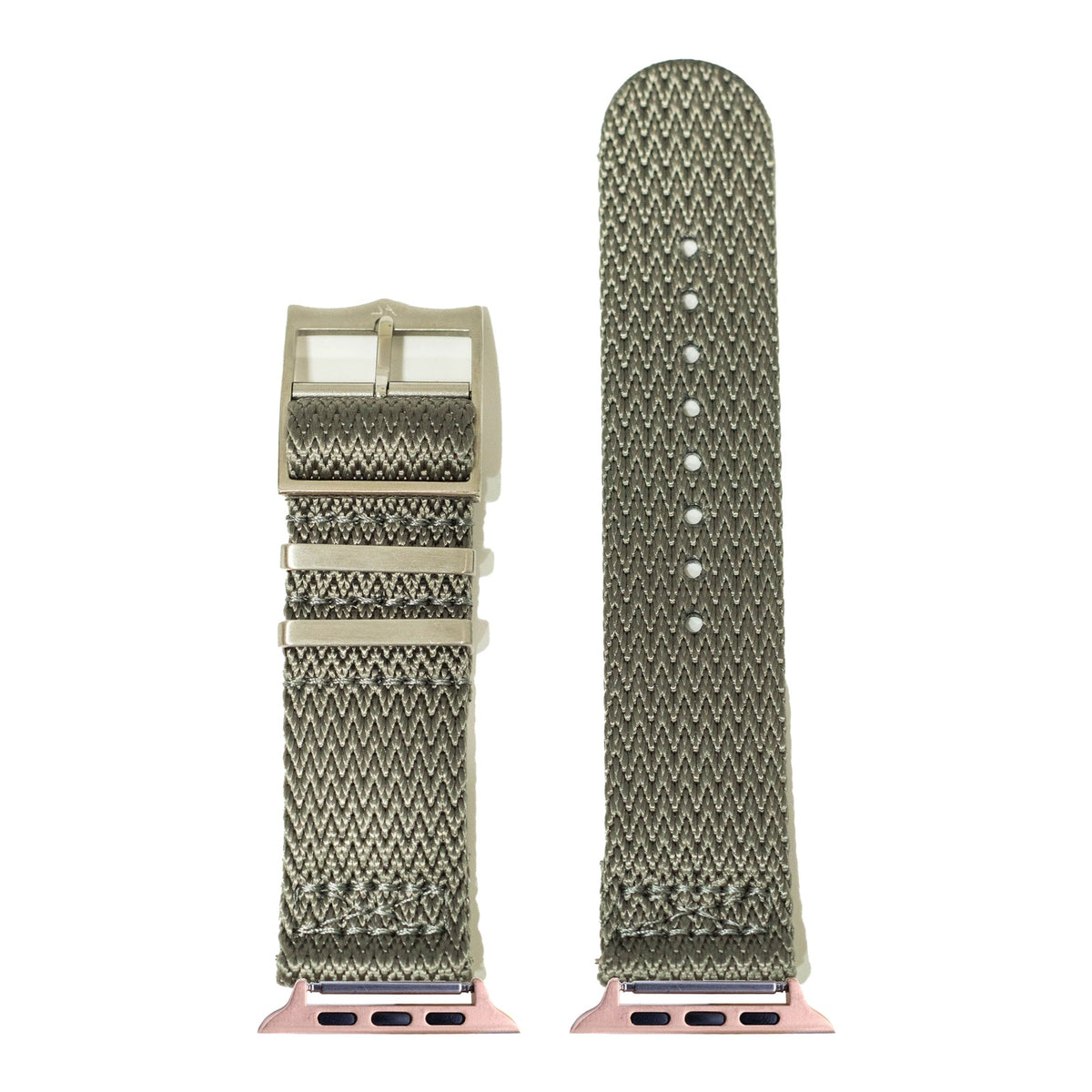 [Apple Watch] Sharktooth Militex - Grey with Rose Gold Apple Watch connecters