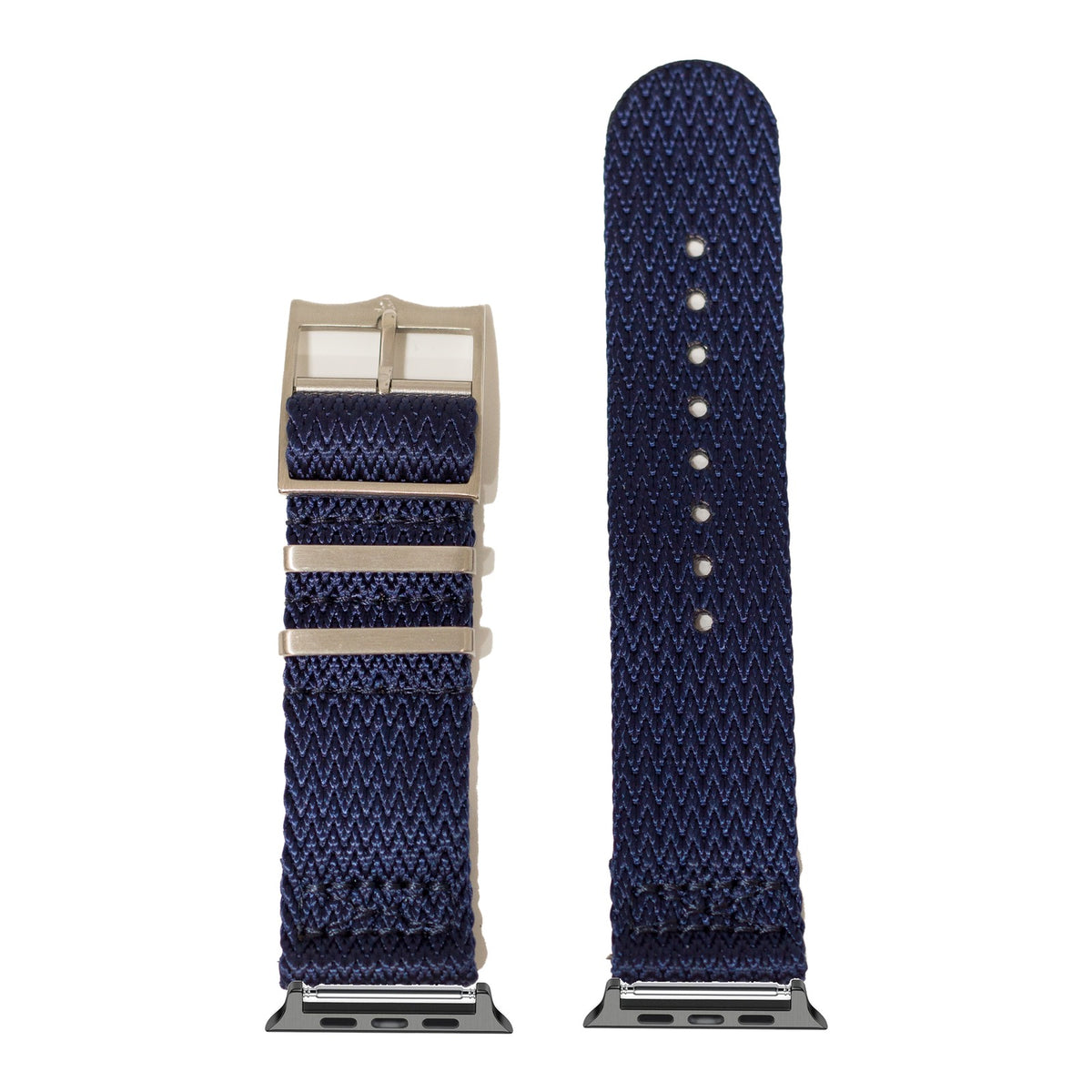 [Apple Watch] Sharktooth Militex - Navy Blue with Black Apple Watch connecters
