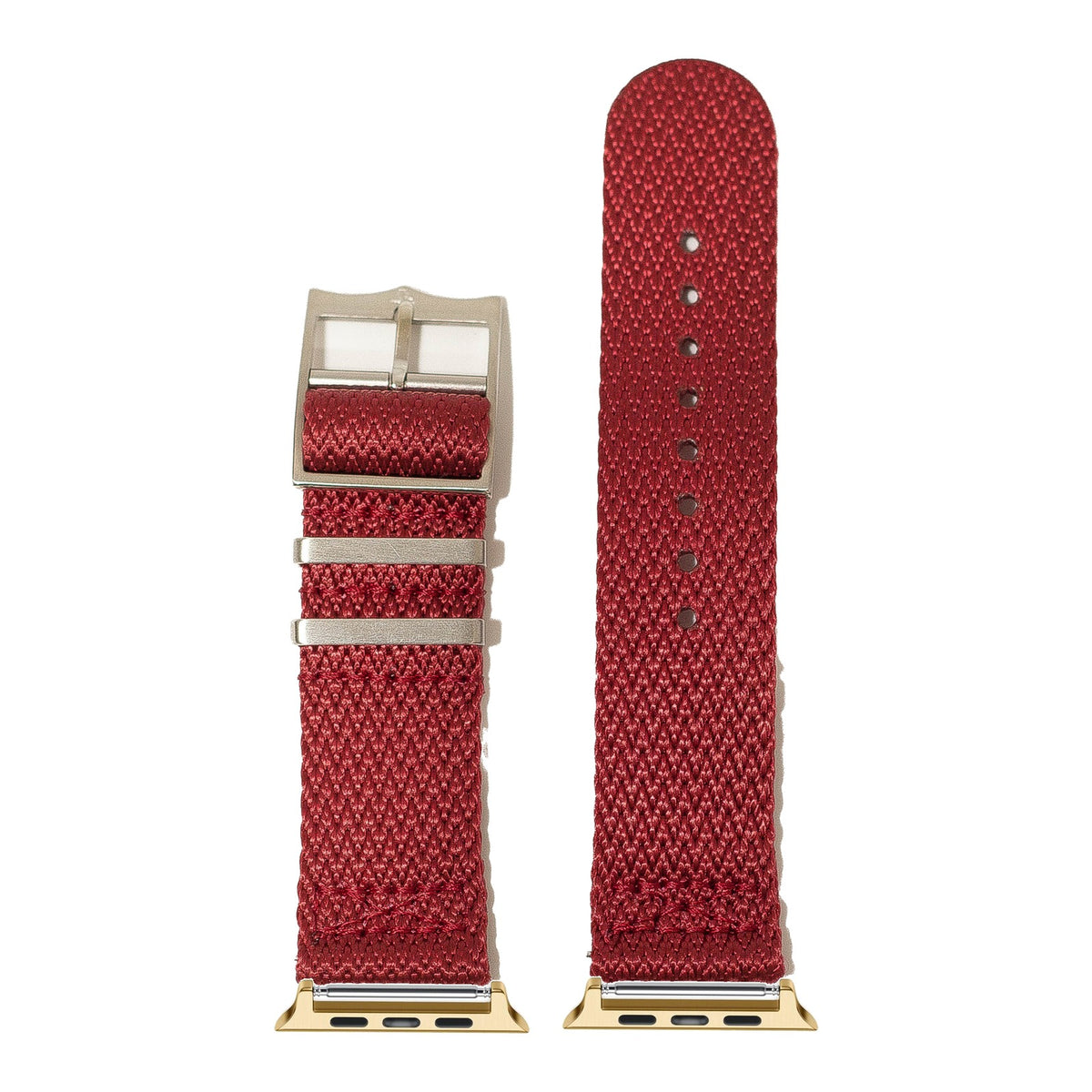 [Apple Watch] Sharktooth Militex - Red with Gold Apple Watch connecters