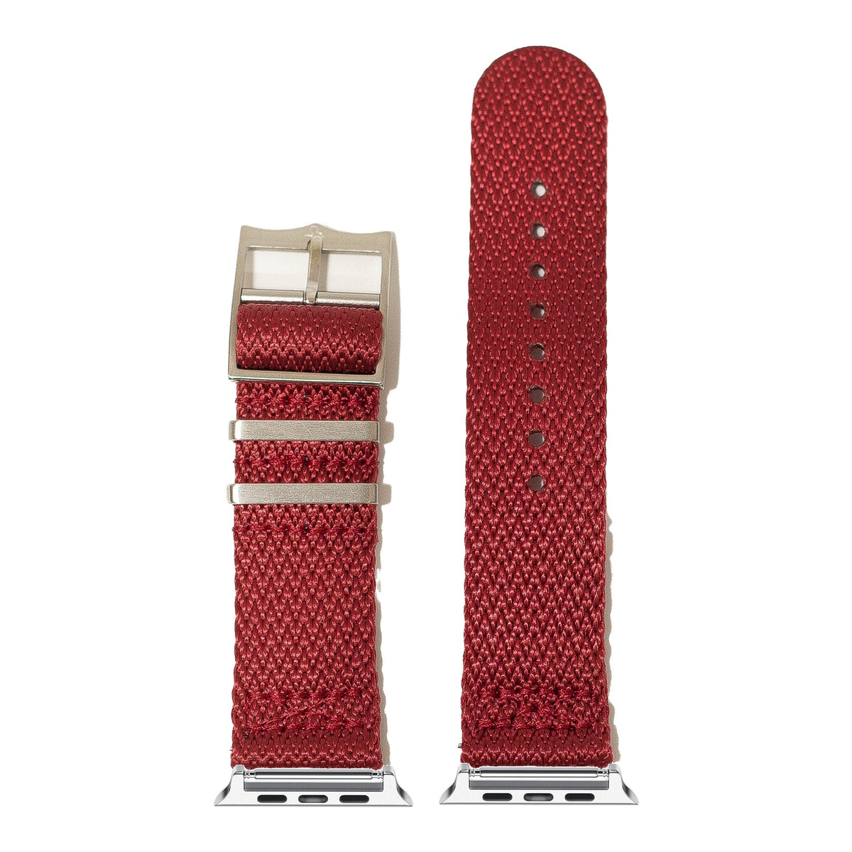 [Apple Watch] Sharktooth Militex - Red with Silver Apple Watch connecters
