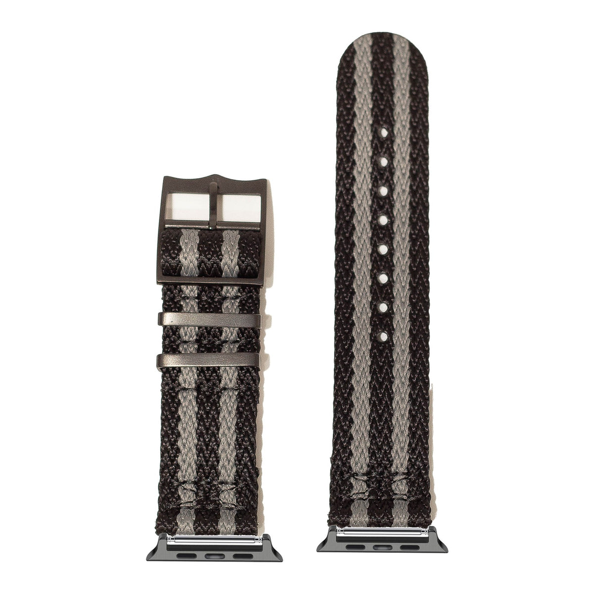 [Apple Watch] Sharktooth Militex - Stealth Bond (Black/Grey) [Black Hardware] with Black Apple Watch connecters