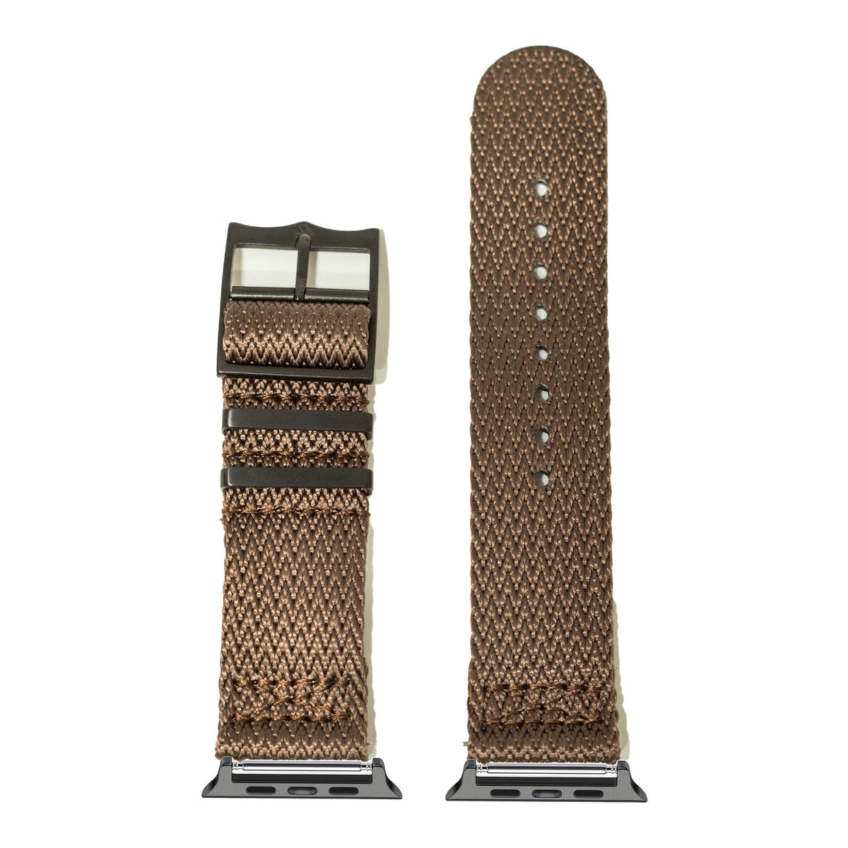 [Apple Watch] Sharktooth Militex - Stealth Brown [Black Hardware] with Black Apple Watch connecters