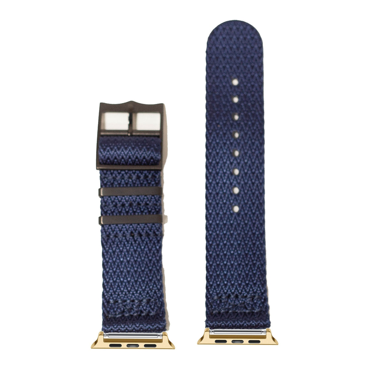 [Apple Watch] Sharktooth Militex - Stealth Navy Blue [Black Hardware] with Gold Apple Watch connecters