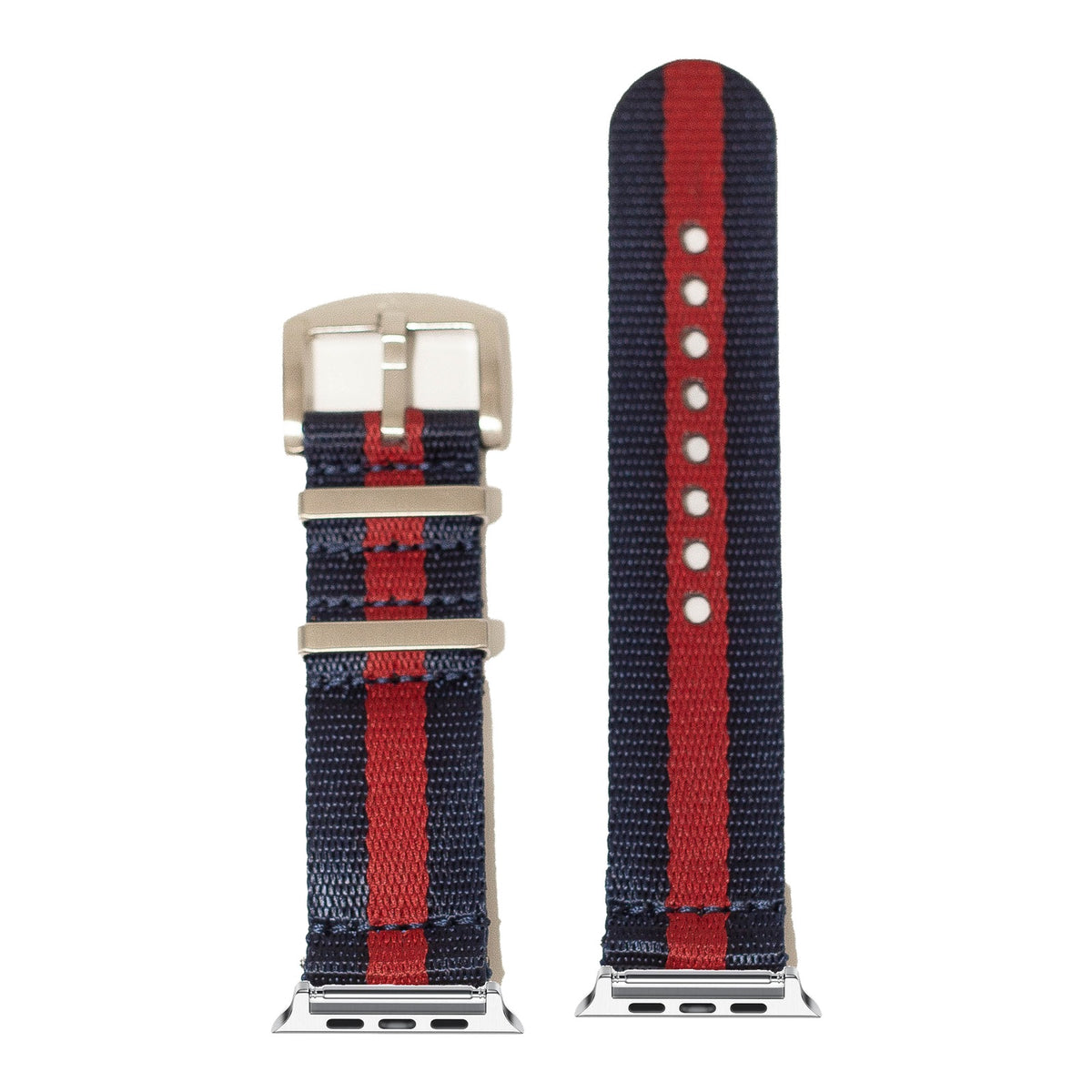 [Apple Watch] Supreme Militex - Blue / Red with Silver Apple Watch connecters