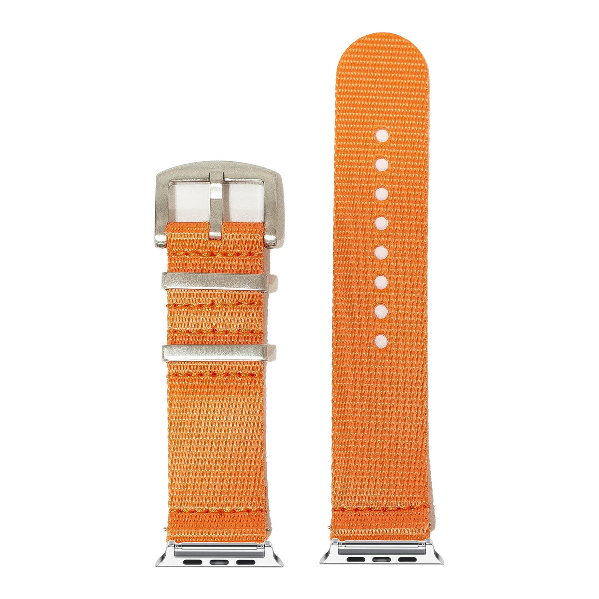 [Apple Watch] Supreme Militex - Orange with Silver Apple Watch connecters