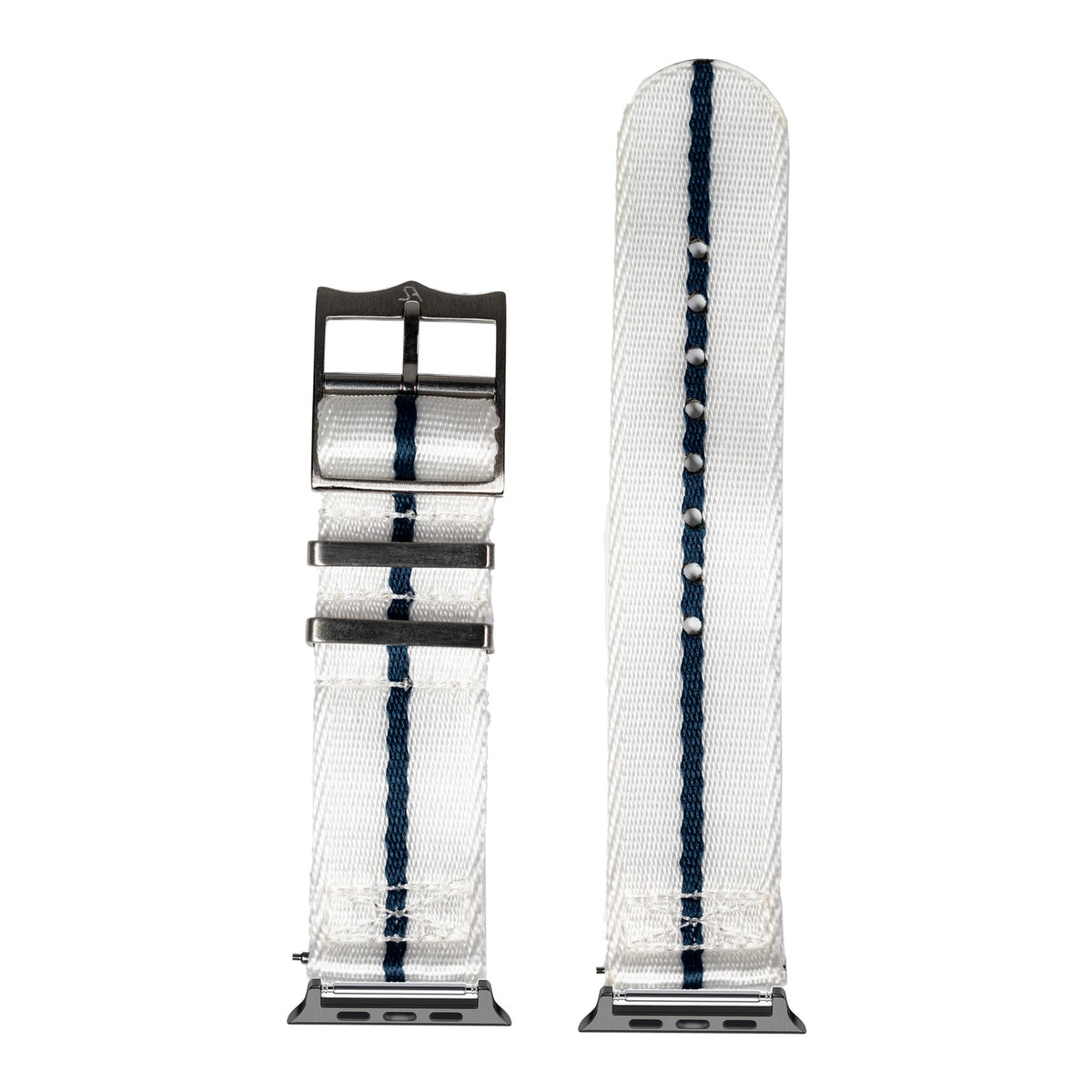 [Apple Watch] Supreme Militex - White / Blue with Black Apple Watch connecters