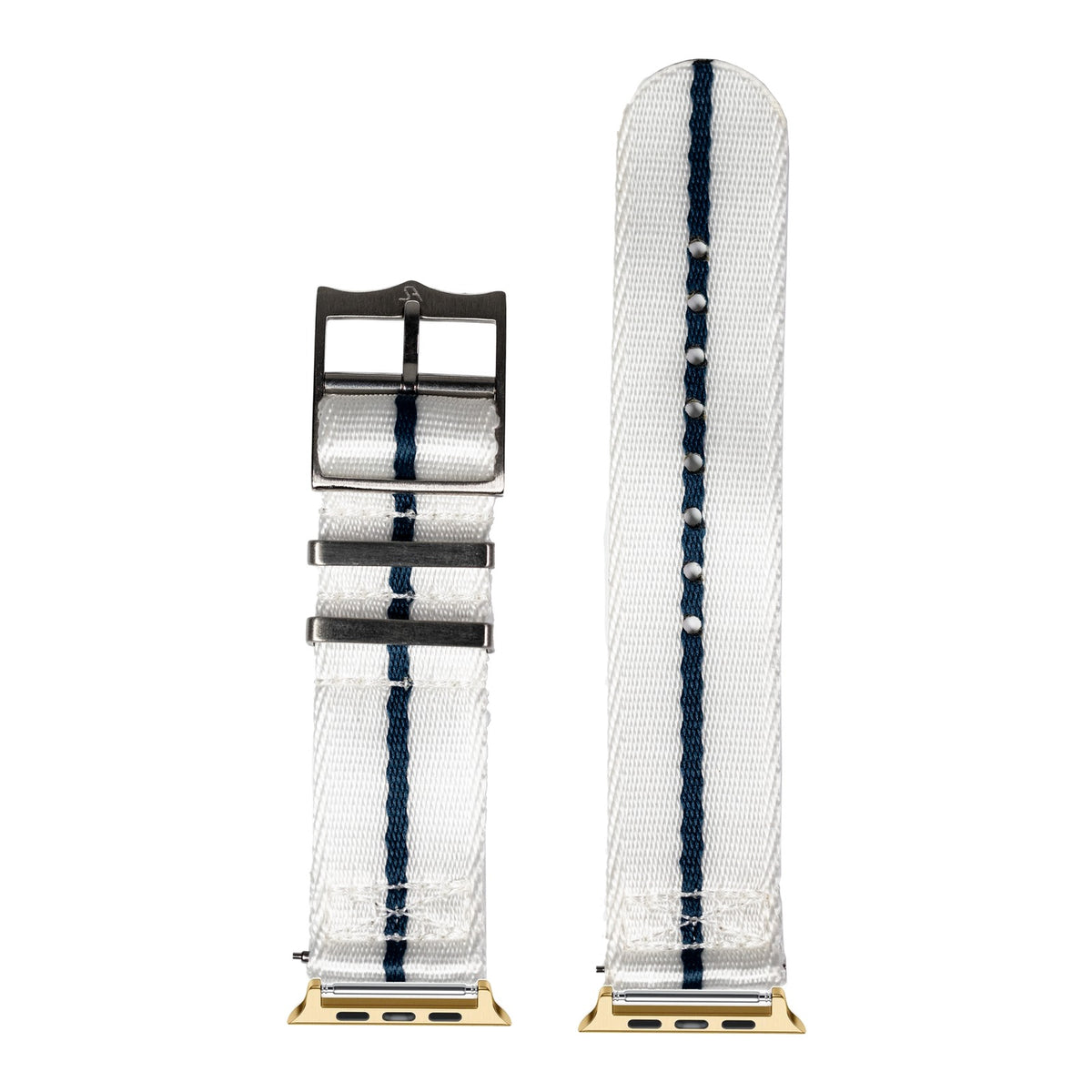[Apple Watch] Supreme Militex - White / Blue with Gold Apple Watch connecters
