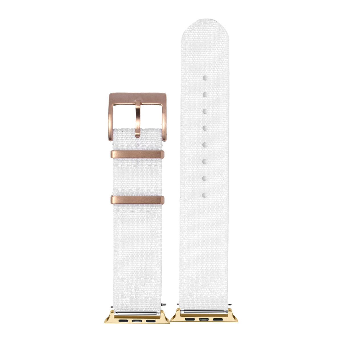 [Apple Watch] Alpha Militex - White with Gold Apple Watch connecters