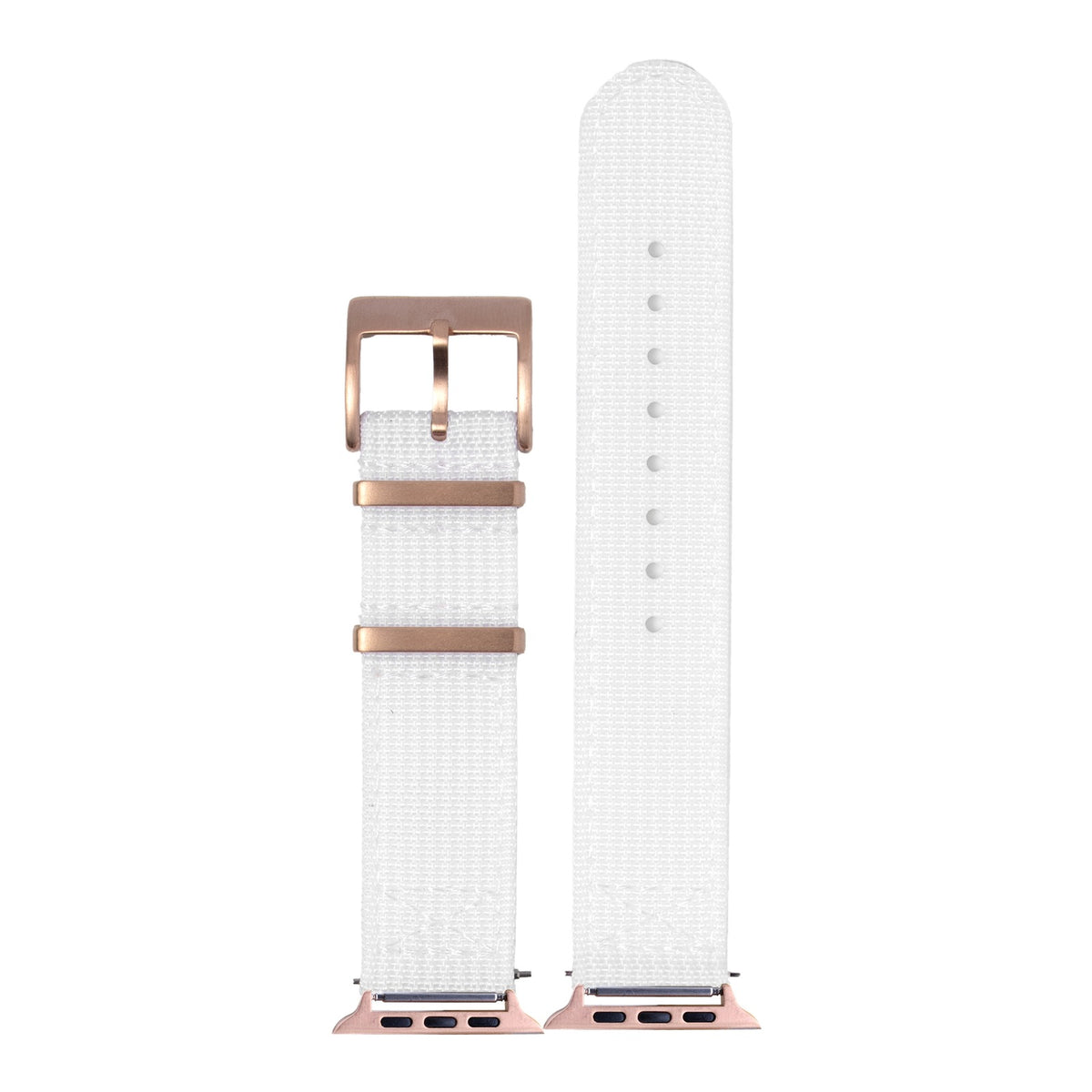 [Apple Watch] Alpha Militex - White with Rose Gold Apple Watch connecters