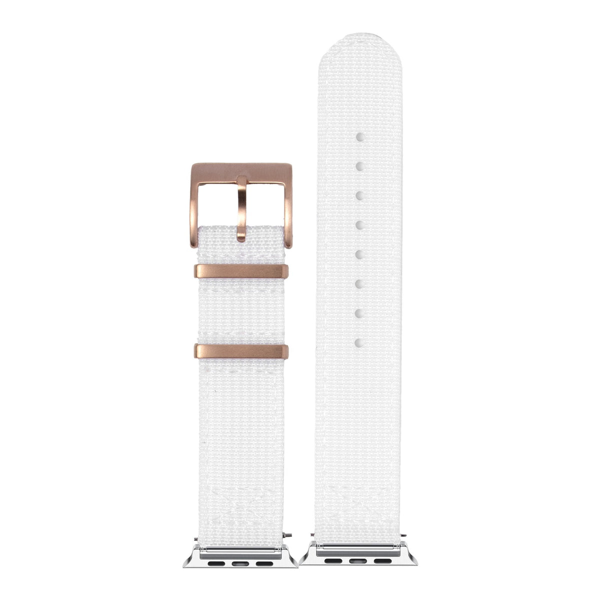 [Apple Watch] Alpha Militex - White with Silver Apple Watch connecters
