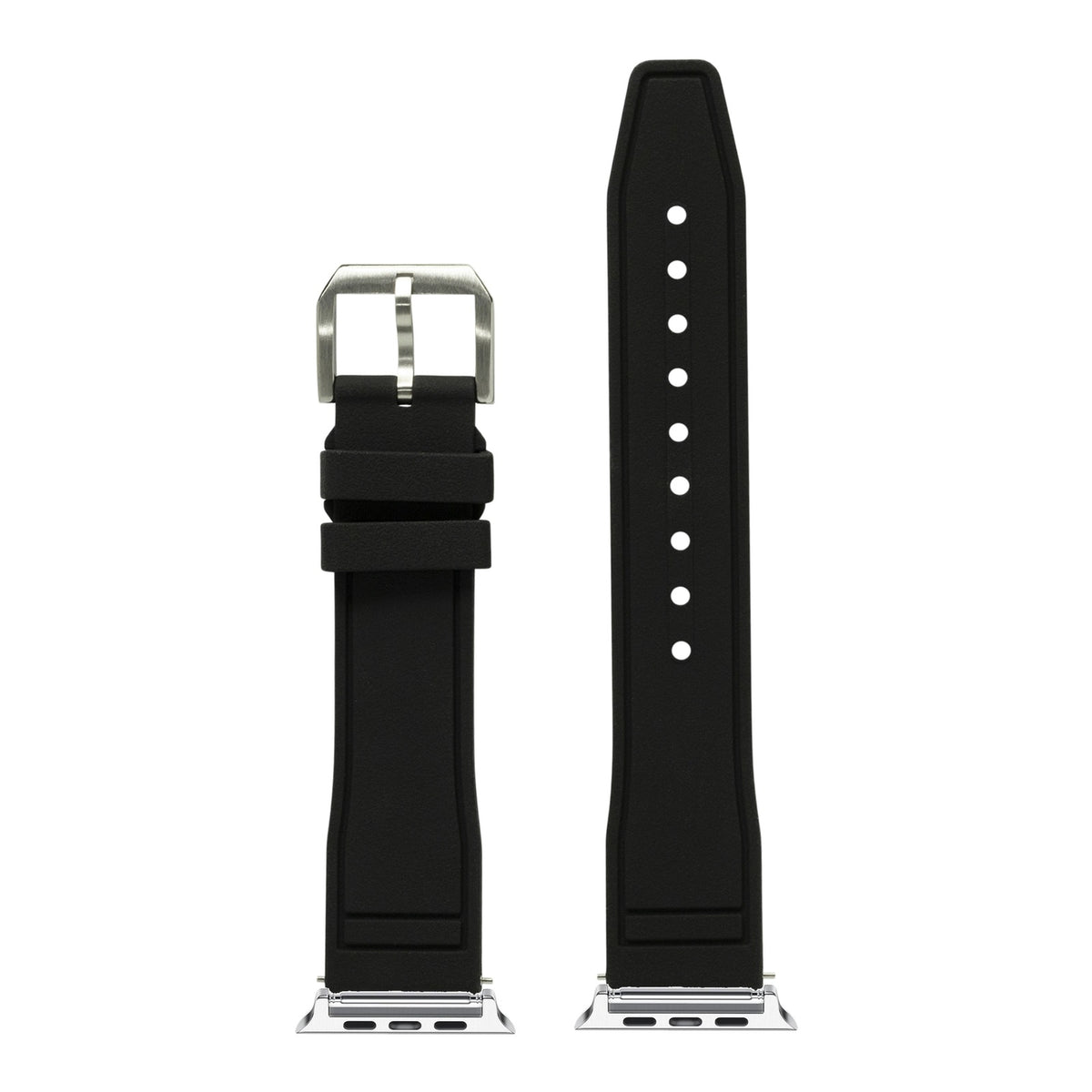 [Apple Watch] FKM Rubber - Pilot with Silver Apple Watch connecters