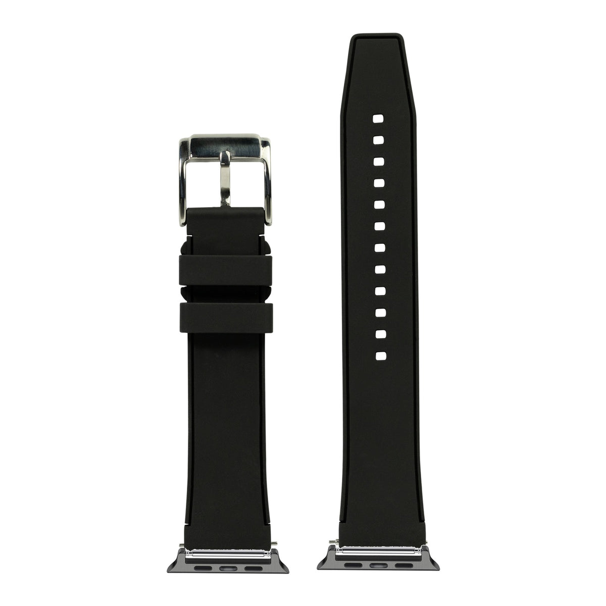 [Apple Watch] Two Tone FKM Rubber with Black Apple Watch connecters