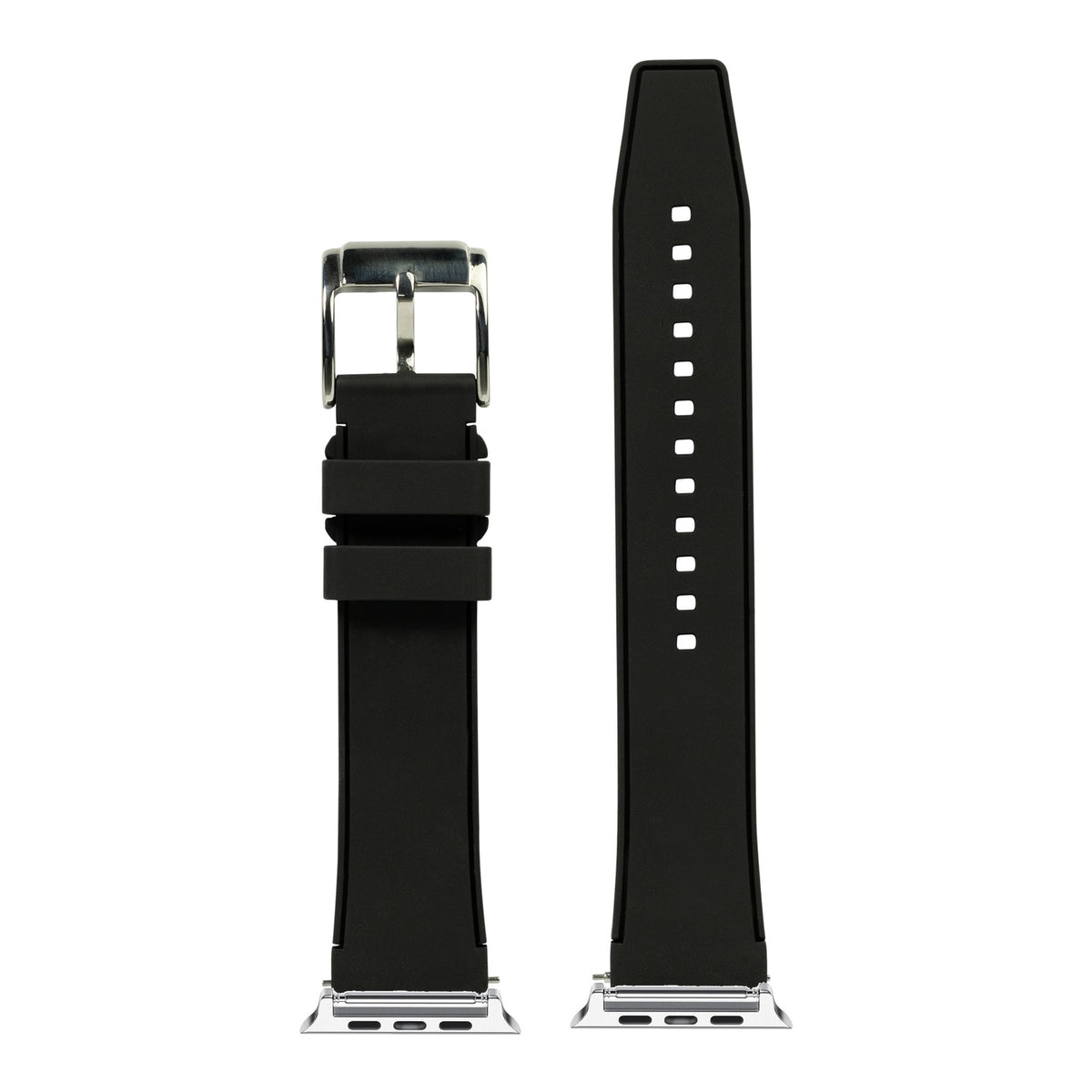 [Apple Watch] Two Tone FKM Rubber with Silver Apple Watch connecters
