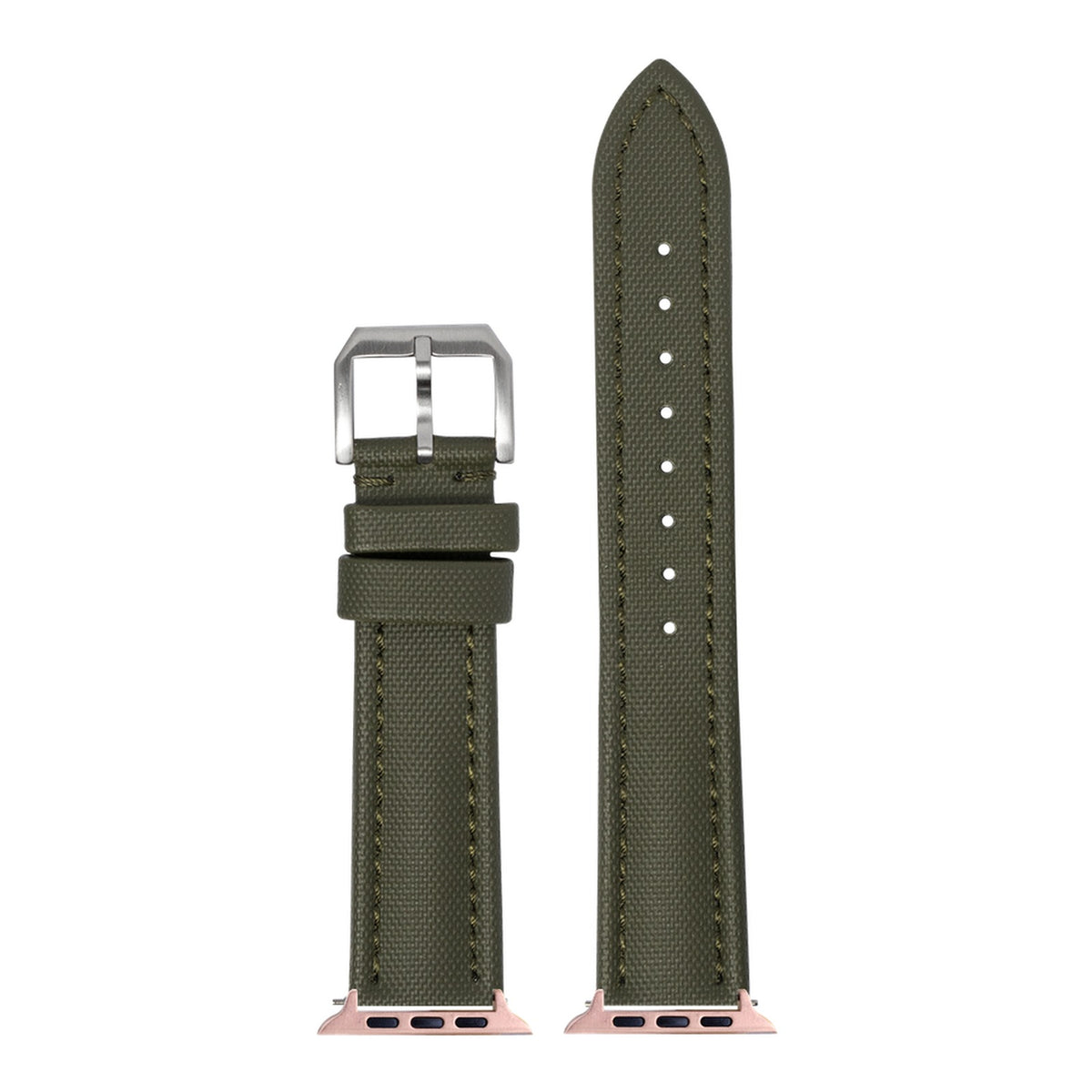 [Apple Watch] King Sailcloth - Army Green with Rose Gold Apple Watch connecters