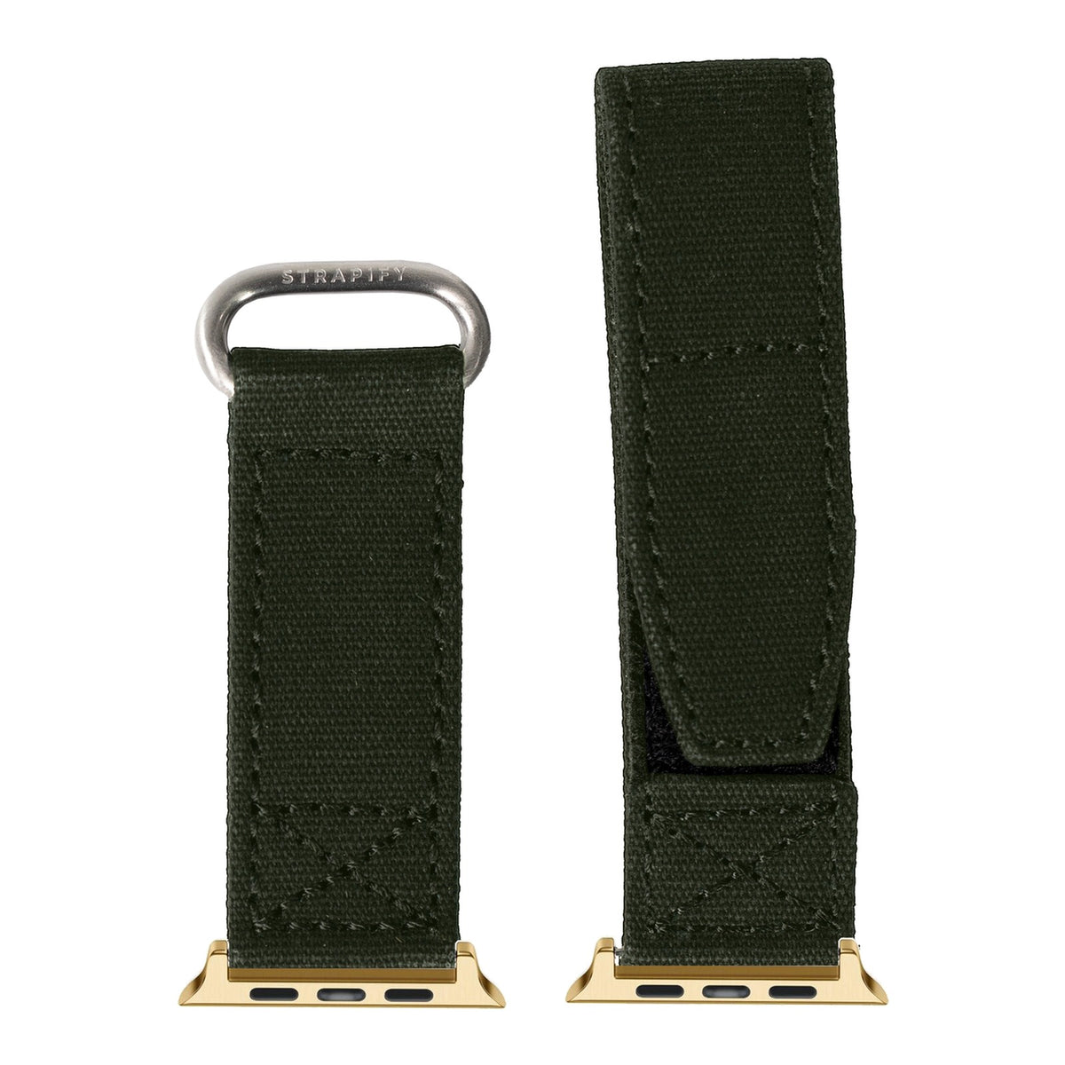 [Apple Watch] Military Velcro - Army Green with Gold Apple Watch connecters
